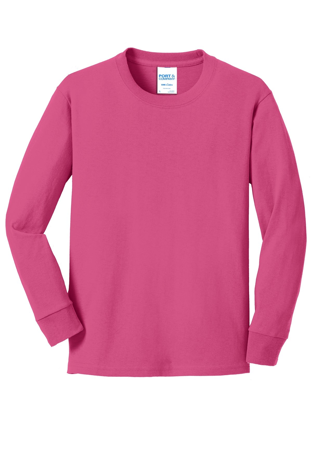 Port & Company - Youth Long Sleeve Core Cotton Tee Youth Apparel Shirts & Tops