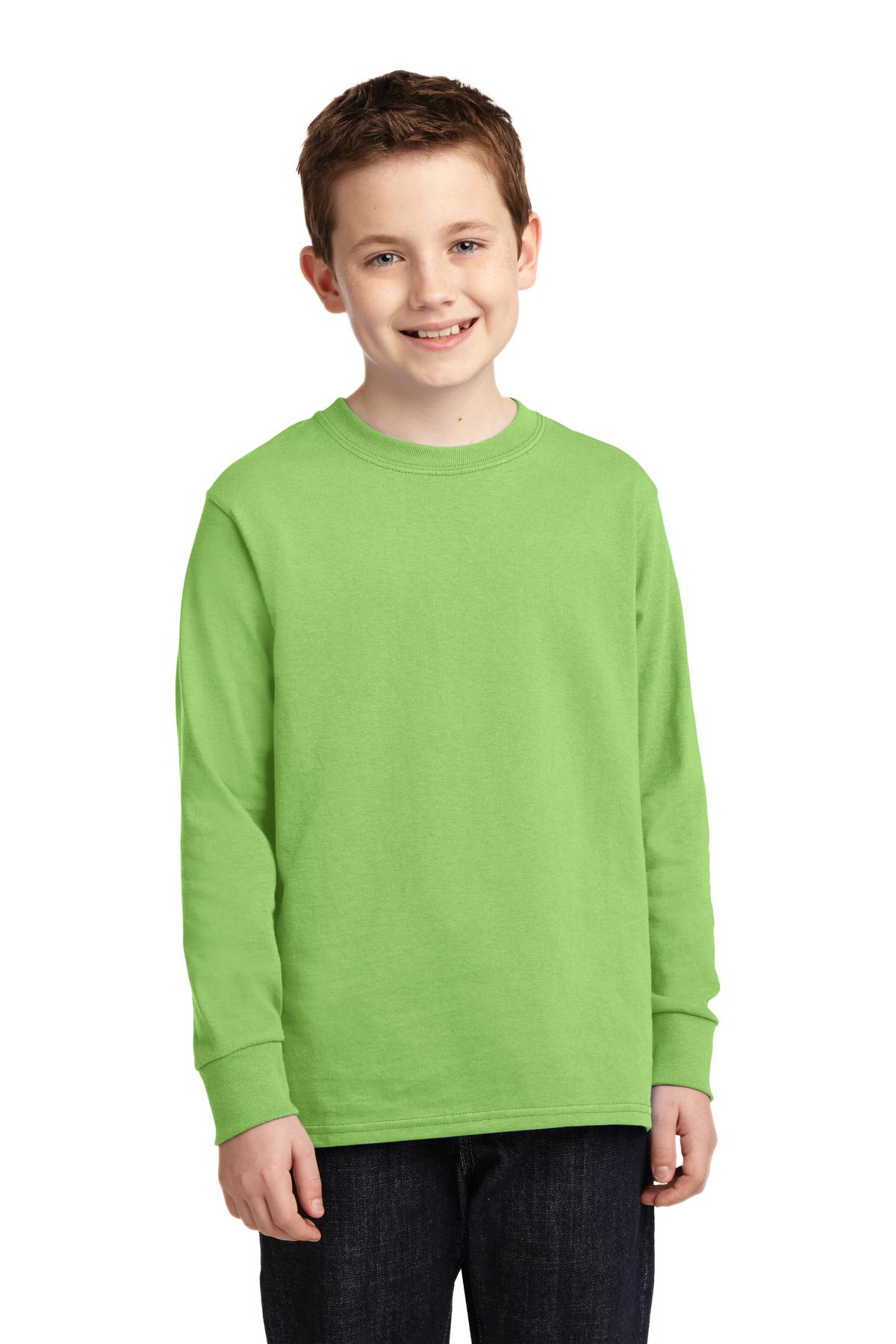 Port & Company - Youth Long Sleeve Core Cotton Tee Youth Apparel Shirts & Tops