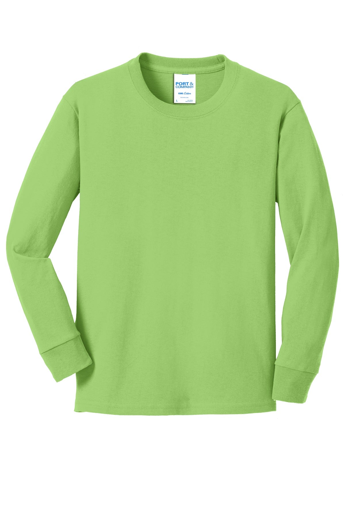 Port & Company - Youth Long Sleeve Core Cotton Tee Youth Apparel Shirts & Tops