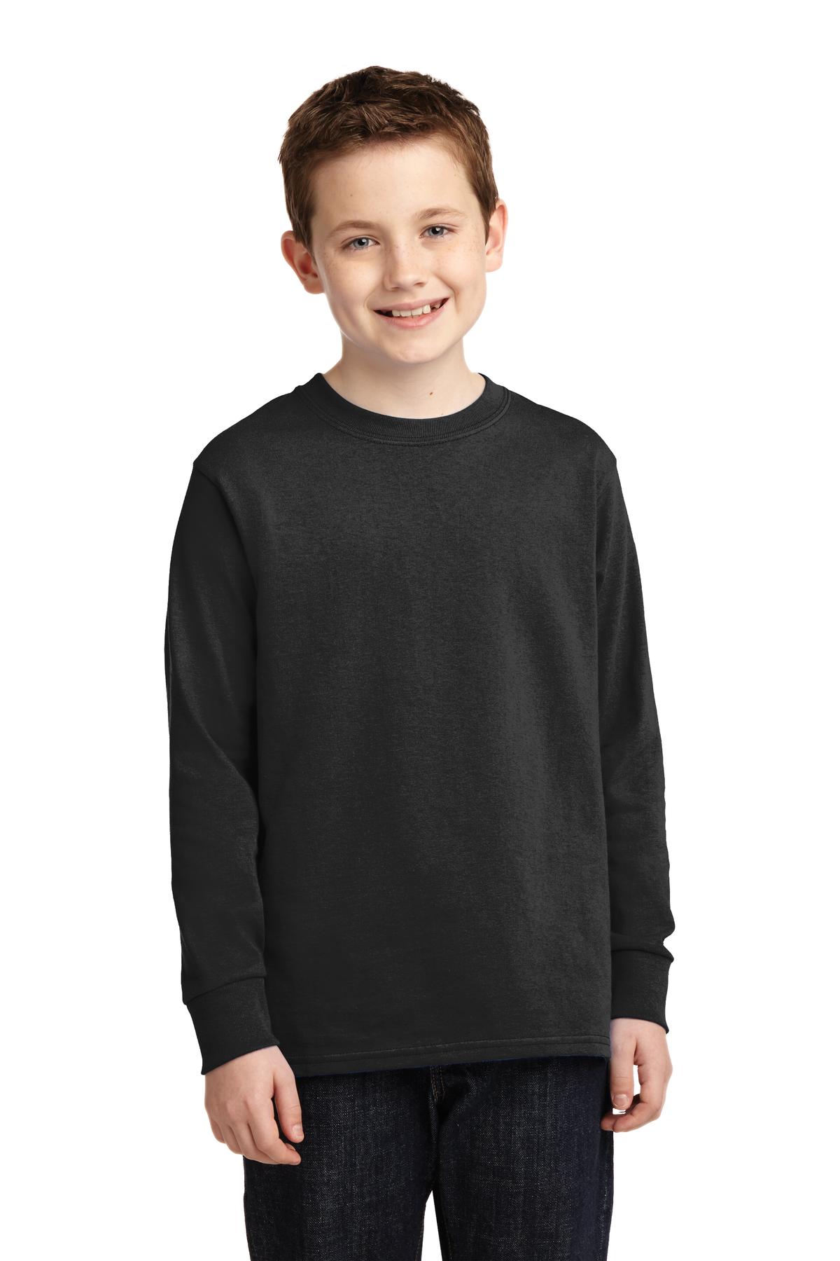 Port & Company - Youth Long Sleeve Core Cotton Tee Youth Apparel Shirts & Tops