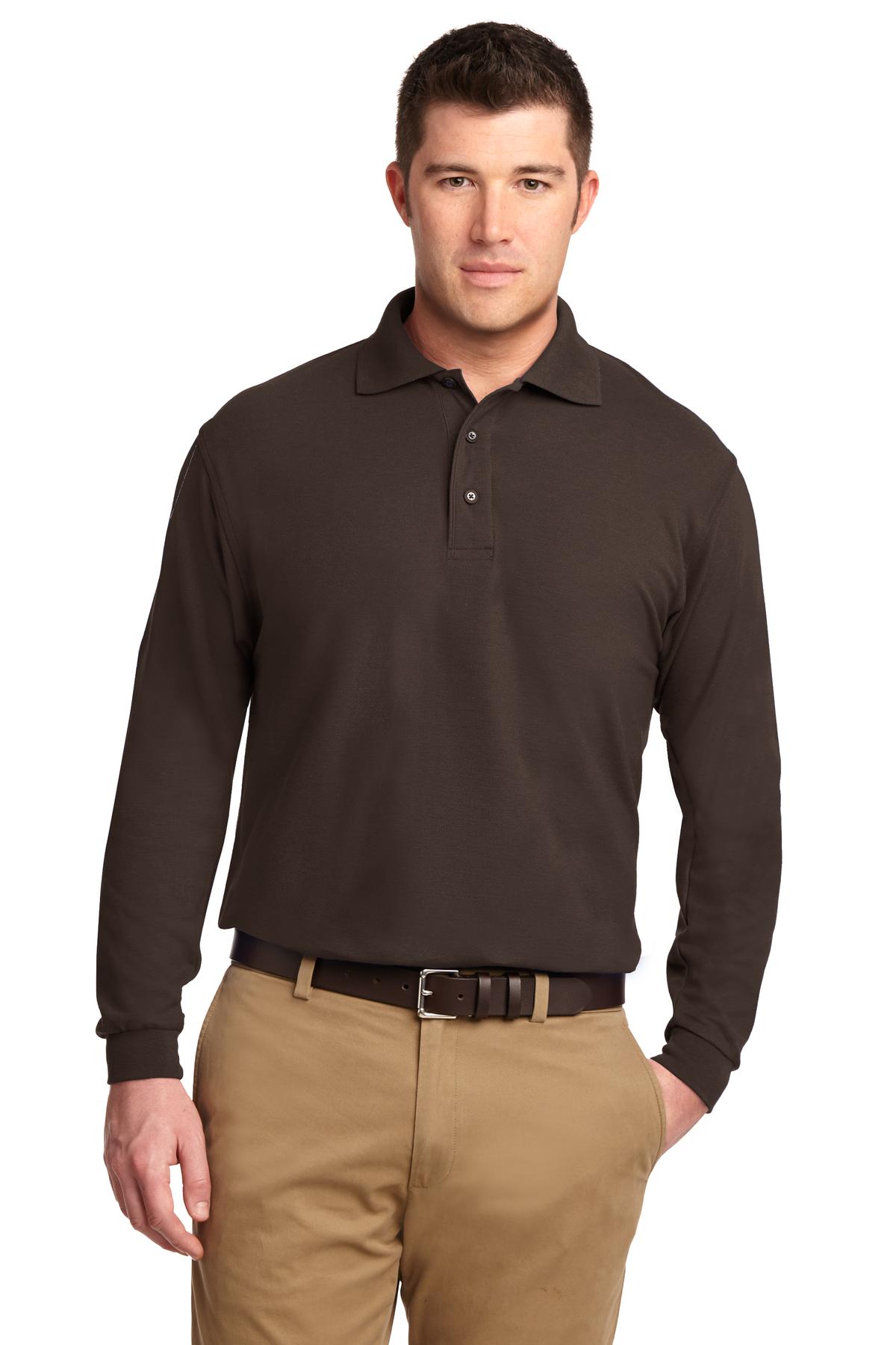 Port Authority Men's Silk Touch Long Sleeve Polo. K500LS Mens Apparel Shirts & Tops