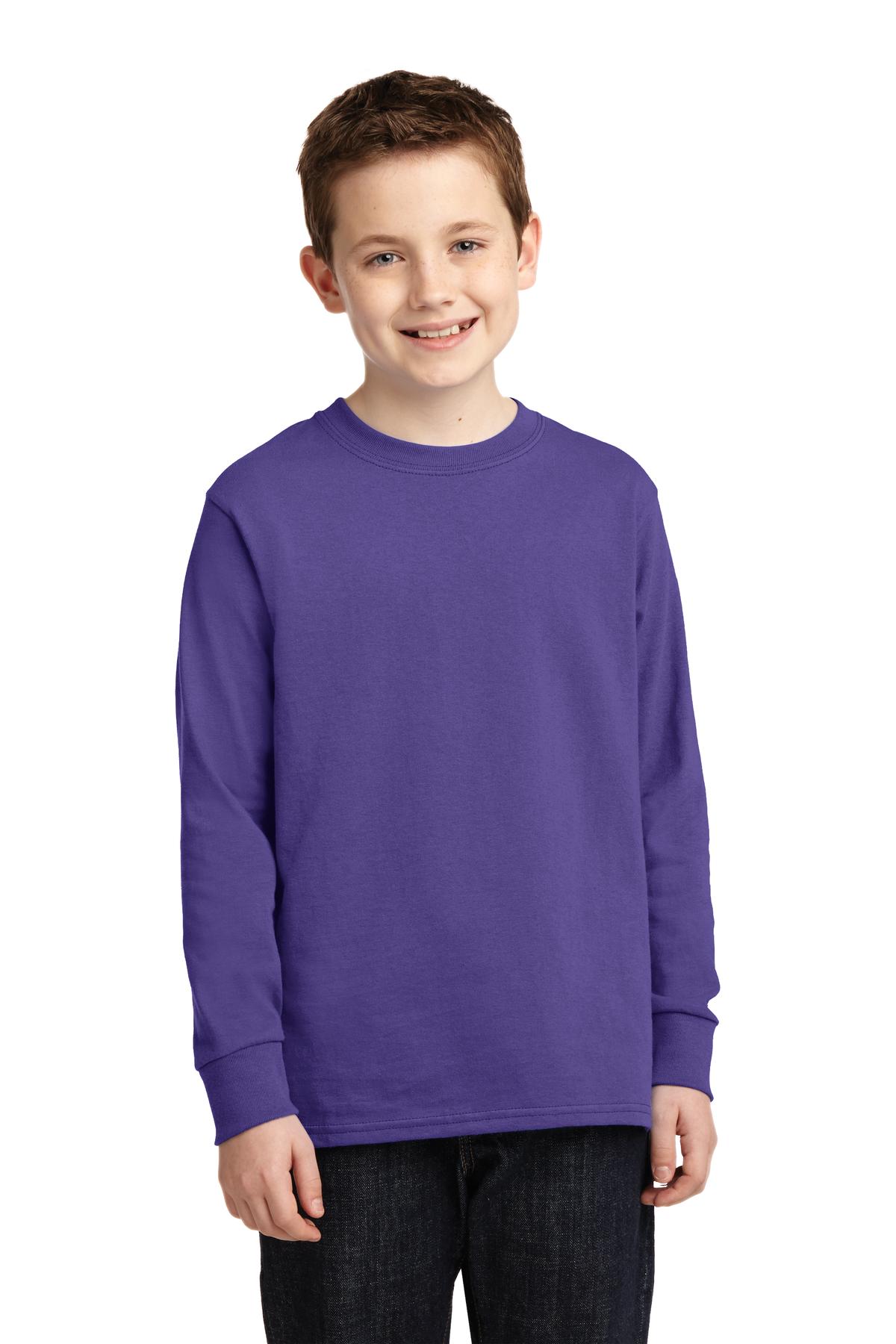 Port & Company - Youth Long Sleeve Core Cotton Tee Youth Apparel Shirts & Tops
