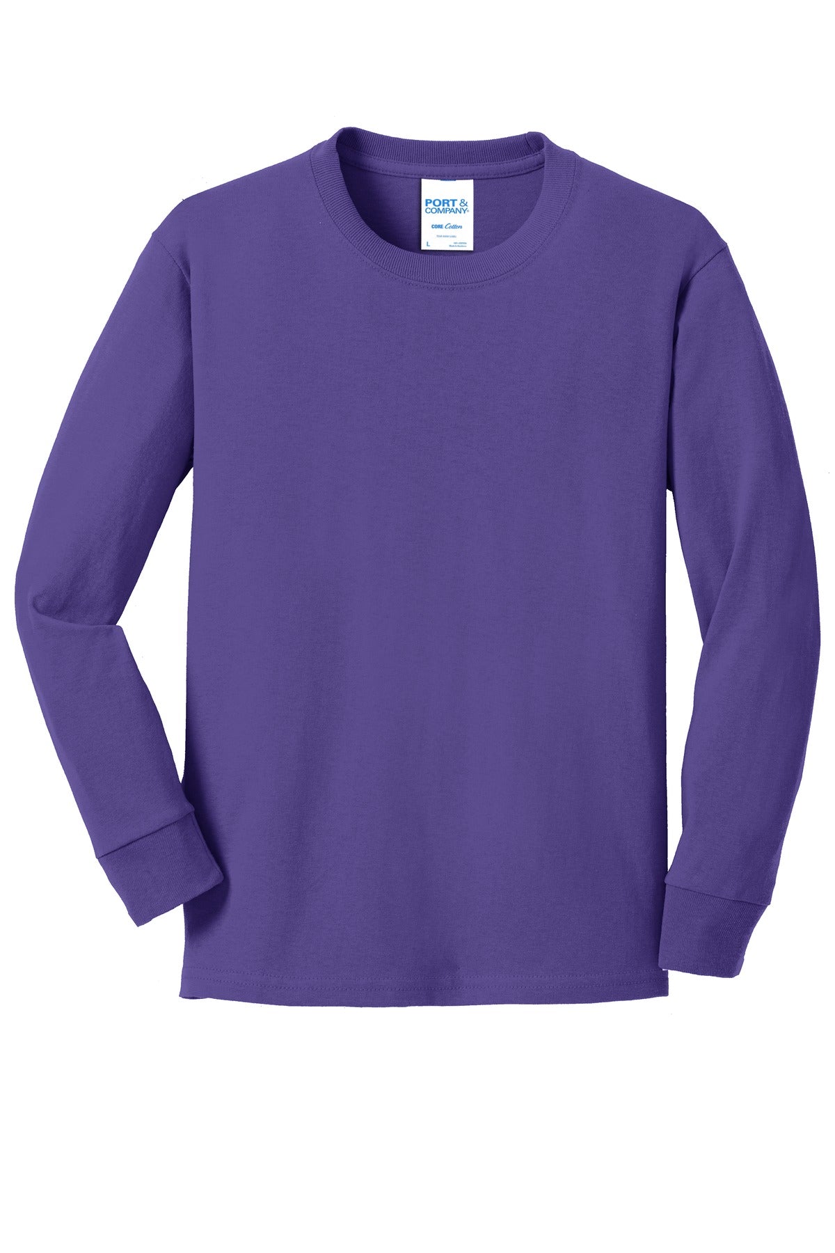 Port & Company - Youth Long Sleeve Core Cotton Tee Youth Apparel Shirts & Tops