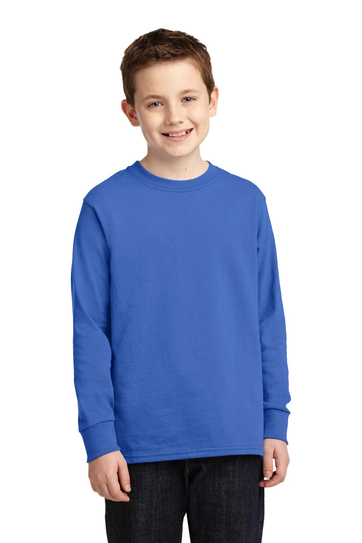 Port & Company - Youth Long Sleeve Core Cotton Tee Youth Apparel Shirts & Tops