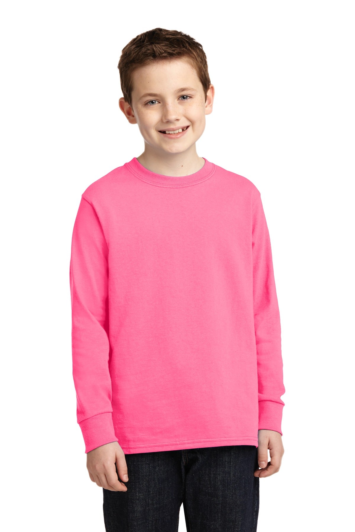 Port & Company - Youth Long Sleeve Core Cotton Tee Youth Apparel Shirts & Tops