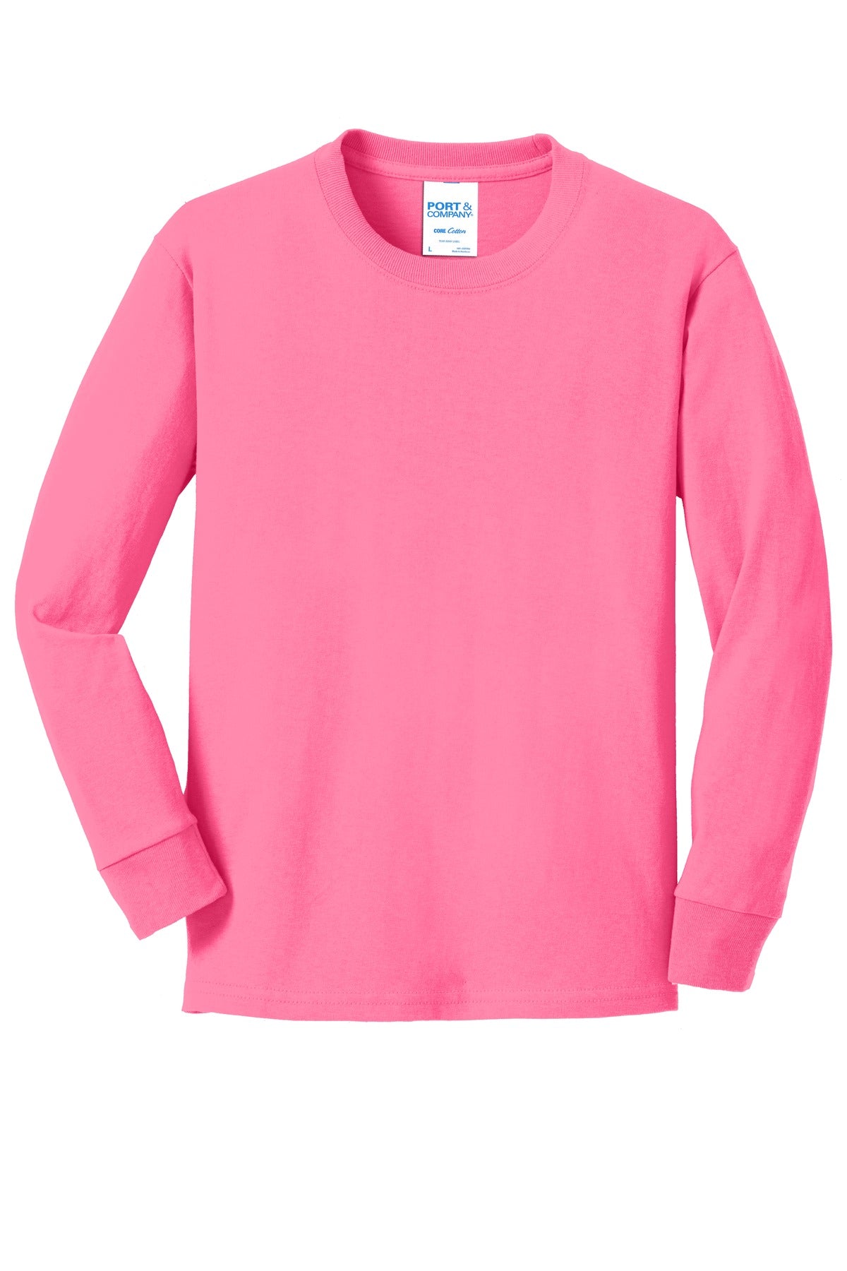 Port & Company - Youth Long Sleeve Core Cotton Tee Youth Apparel Shirts & Tops