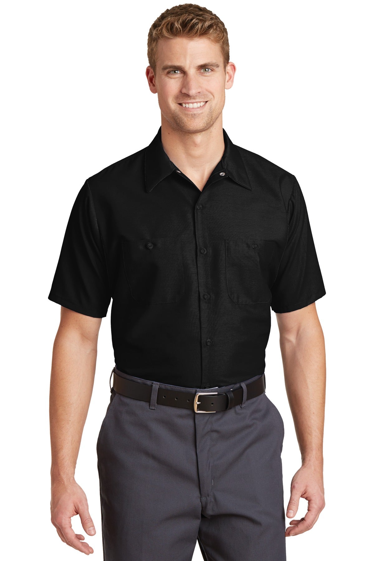 Red Kap Men's Industrial Short Sleeve Work Shirt. SP24 Corporate Apparel Shirts & Tops