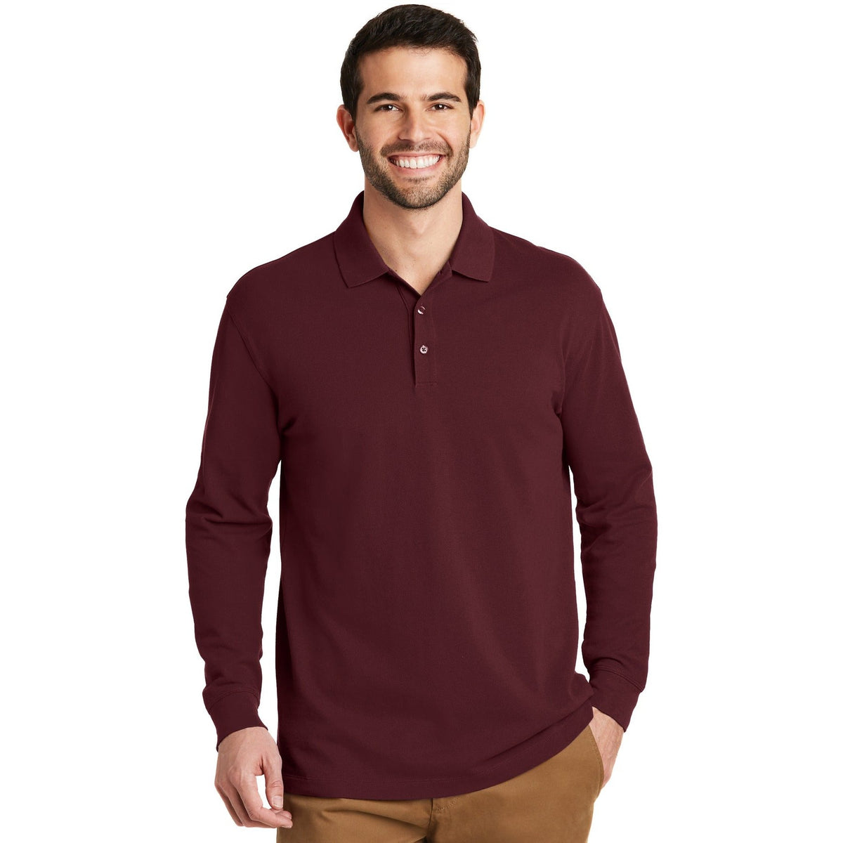 Port Authority Men's EZCotton Long Sleeve Polo-1