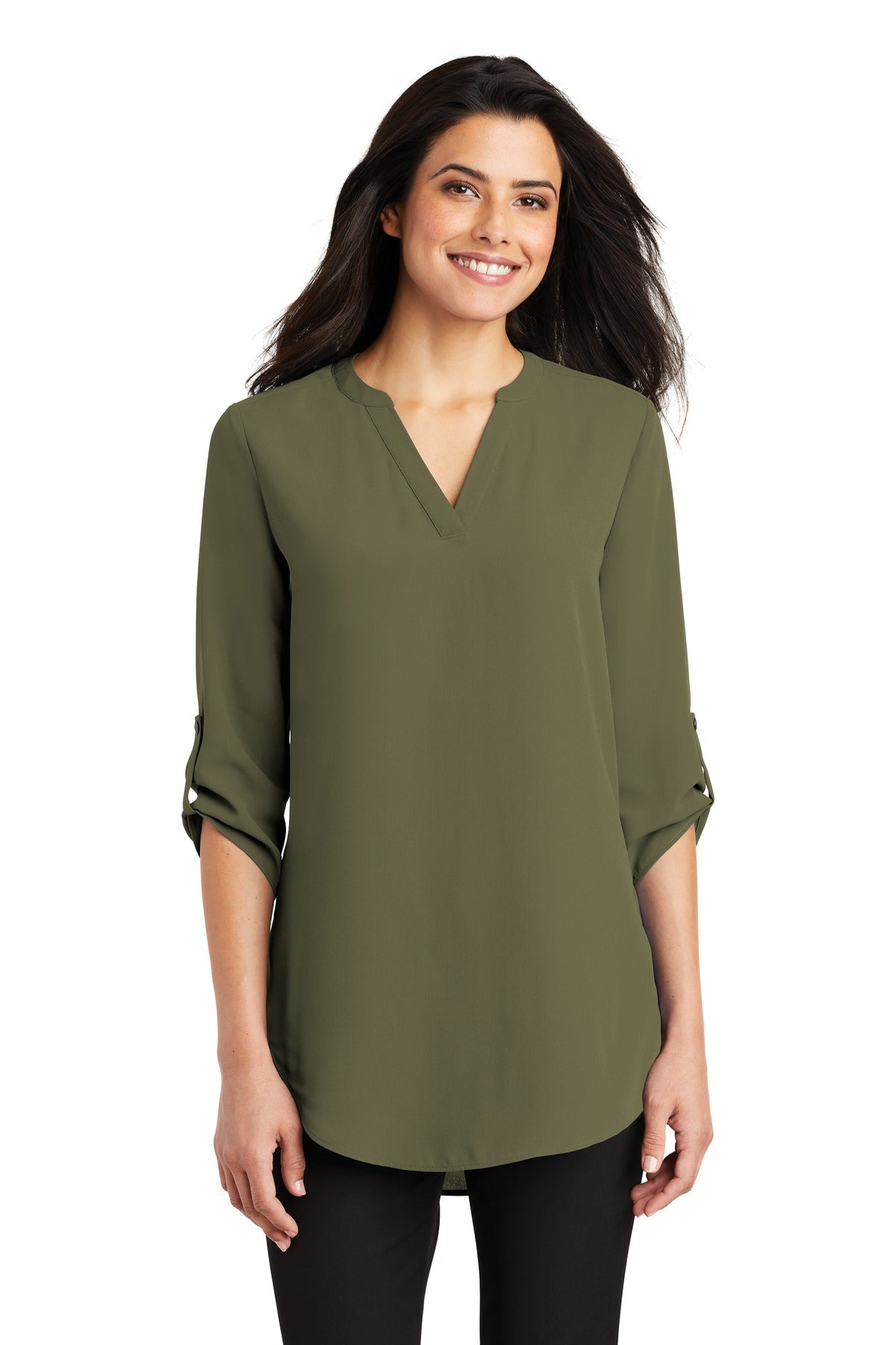 Port Authority Womens 3/4-Sleeve Tunic Blouse. LW701 Womens Apparel Shirts & Tops