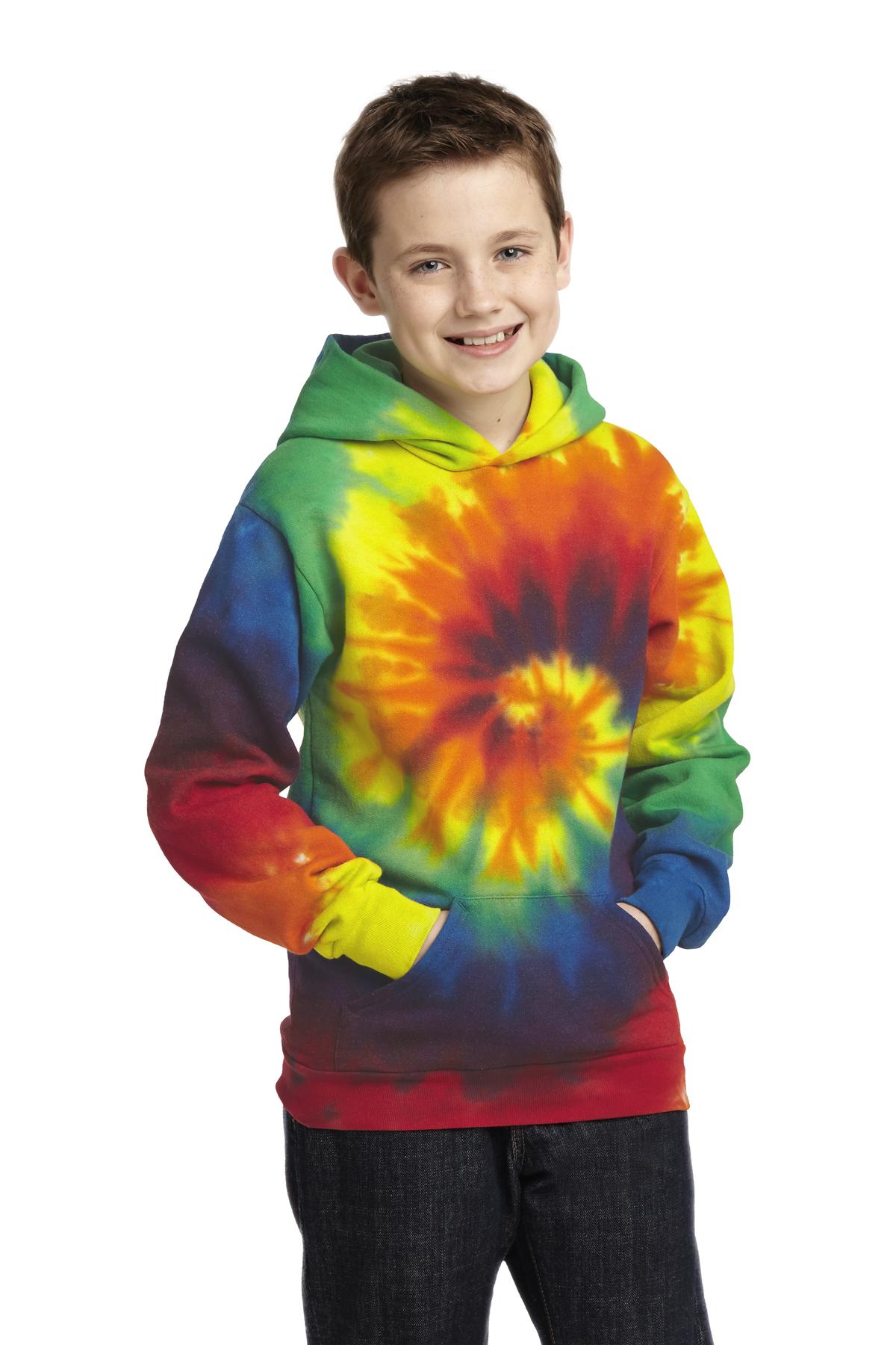 Port & Company - Youth Tie-Dye Pullover Hooded Sweatshirt Youth Apparel Hoodies & Sweatshirts