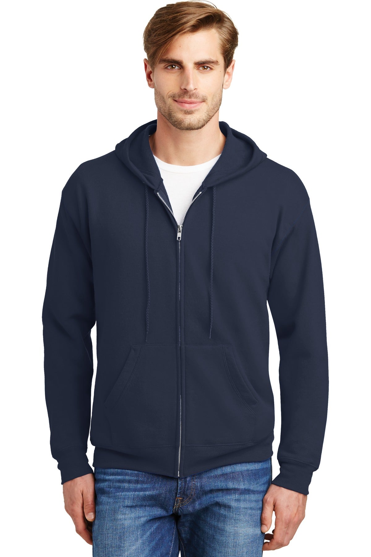 Hanes Men's Ecosmart Full-Zip Hooded Sweatshirt Mens Apparel Sweatshirts & Fleece