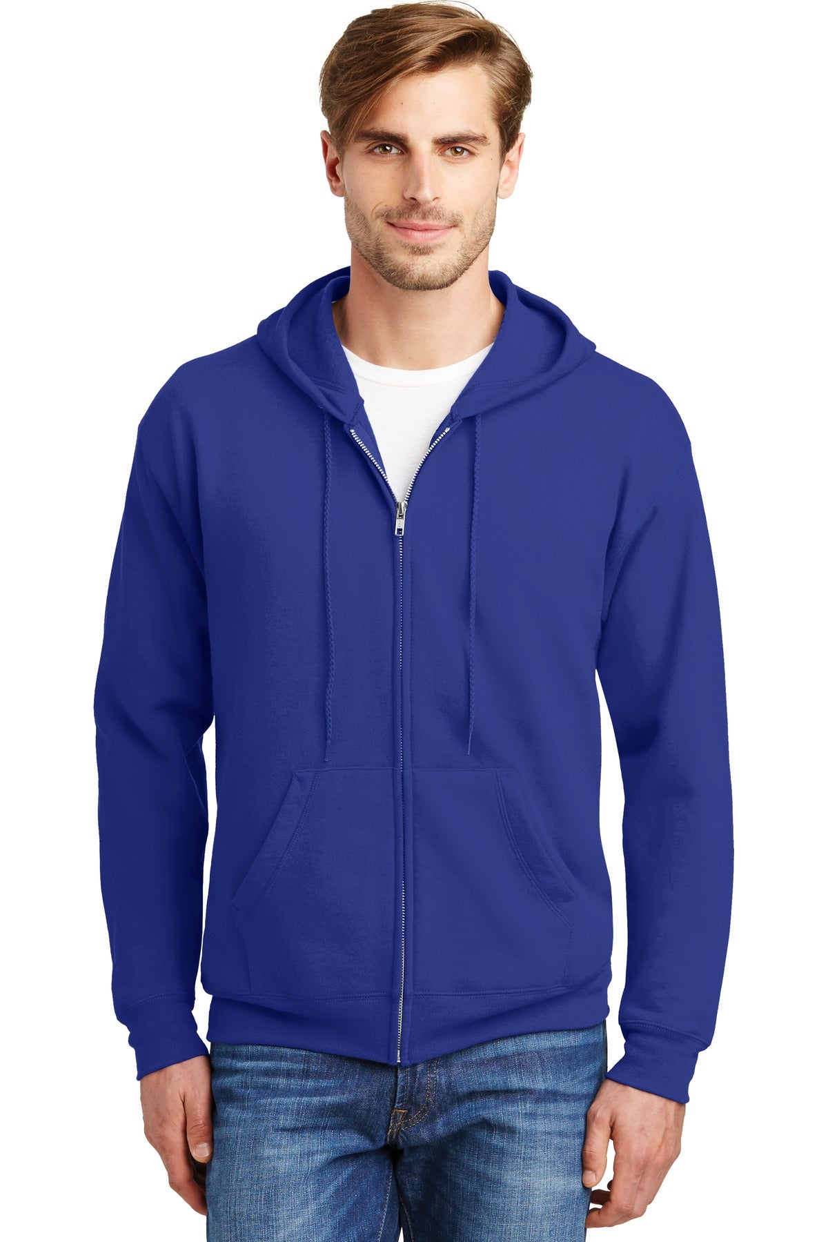 Hanes Men's Ecosmart Full-Zip Hooded Sweatshirt Mens Apparel Sweatshirts & Fleece