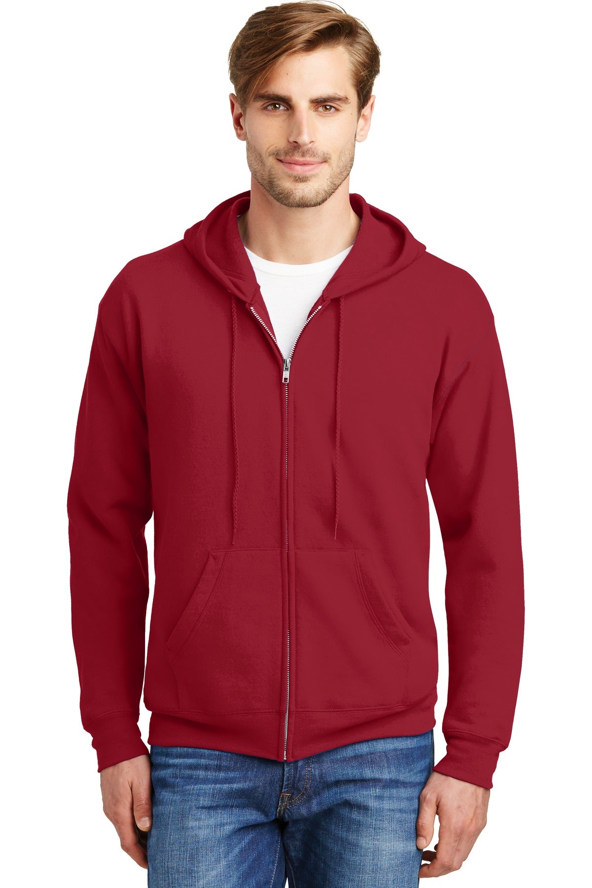 Hanes Men's Ecosmart Full-Zip Hooded Sweatshirt Mens Apparel Sweatshirts & Fleece