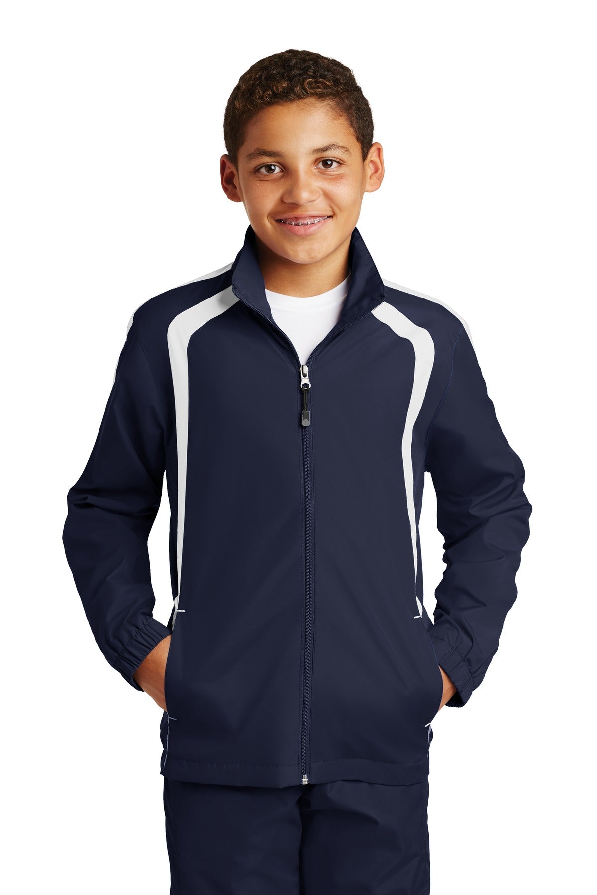 Sport-Tek Youth Colorblock Raglan Jacket Youth Apparel Jackets & Vests