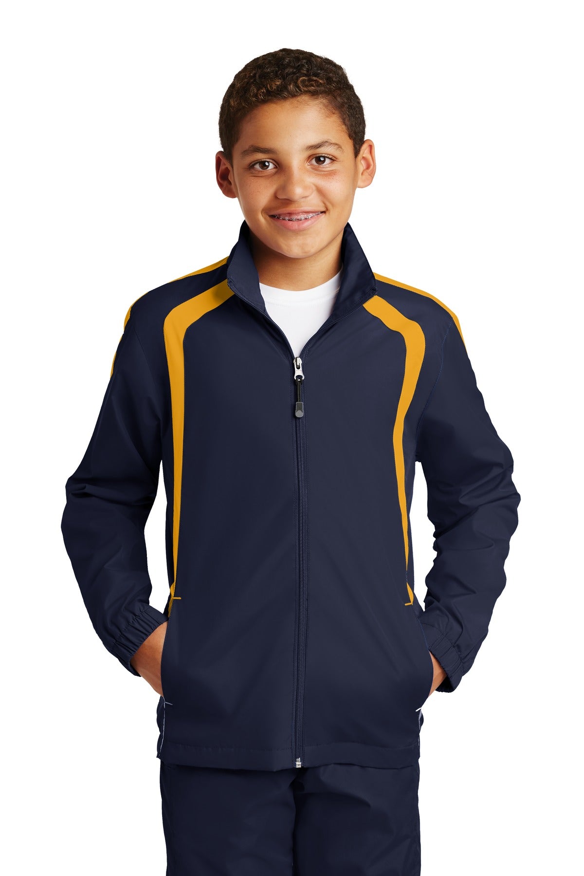 Sport-Tek Youth Colorblock Raglan Jacket Youth Apparel Jackets & Vests