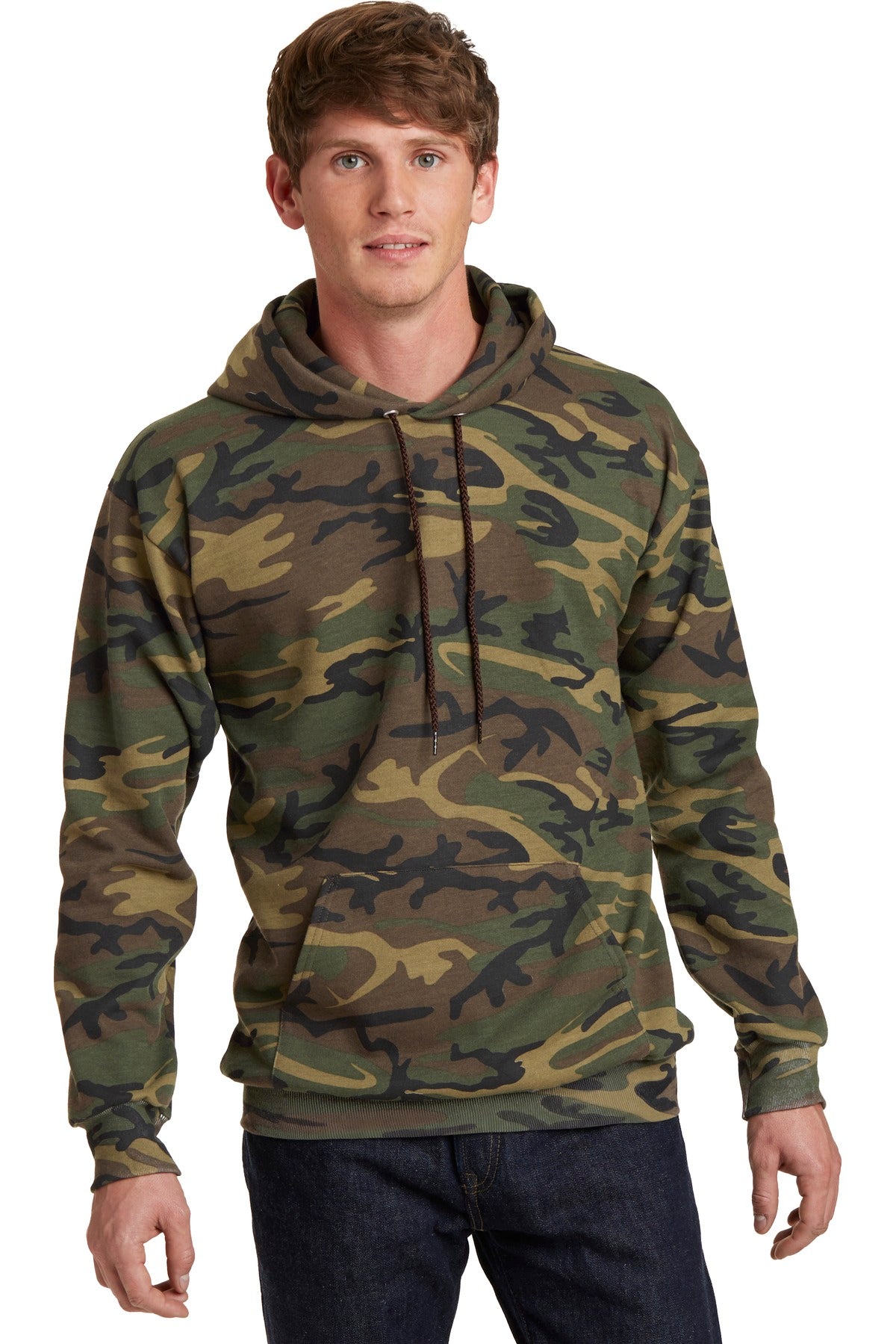 Port & Company Men's Core Fleece Camo Pullover Hooded Sweatshirt. PC78HC Mens Apparel Sweatshirts & Fleece