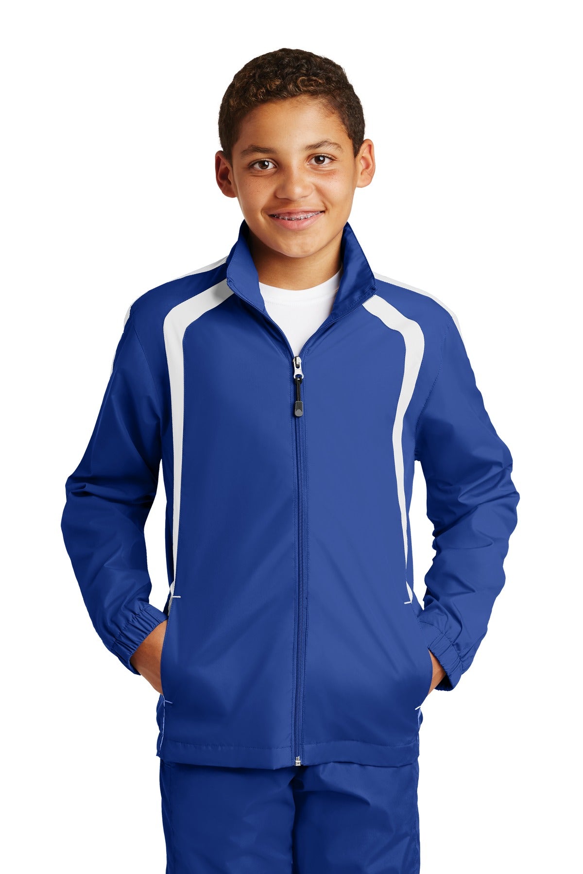 Sport-Tek Youth Colorblock Raglan Jacket Youth Apparel Jackets & Vests