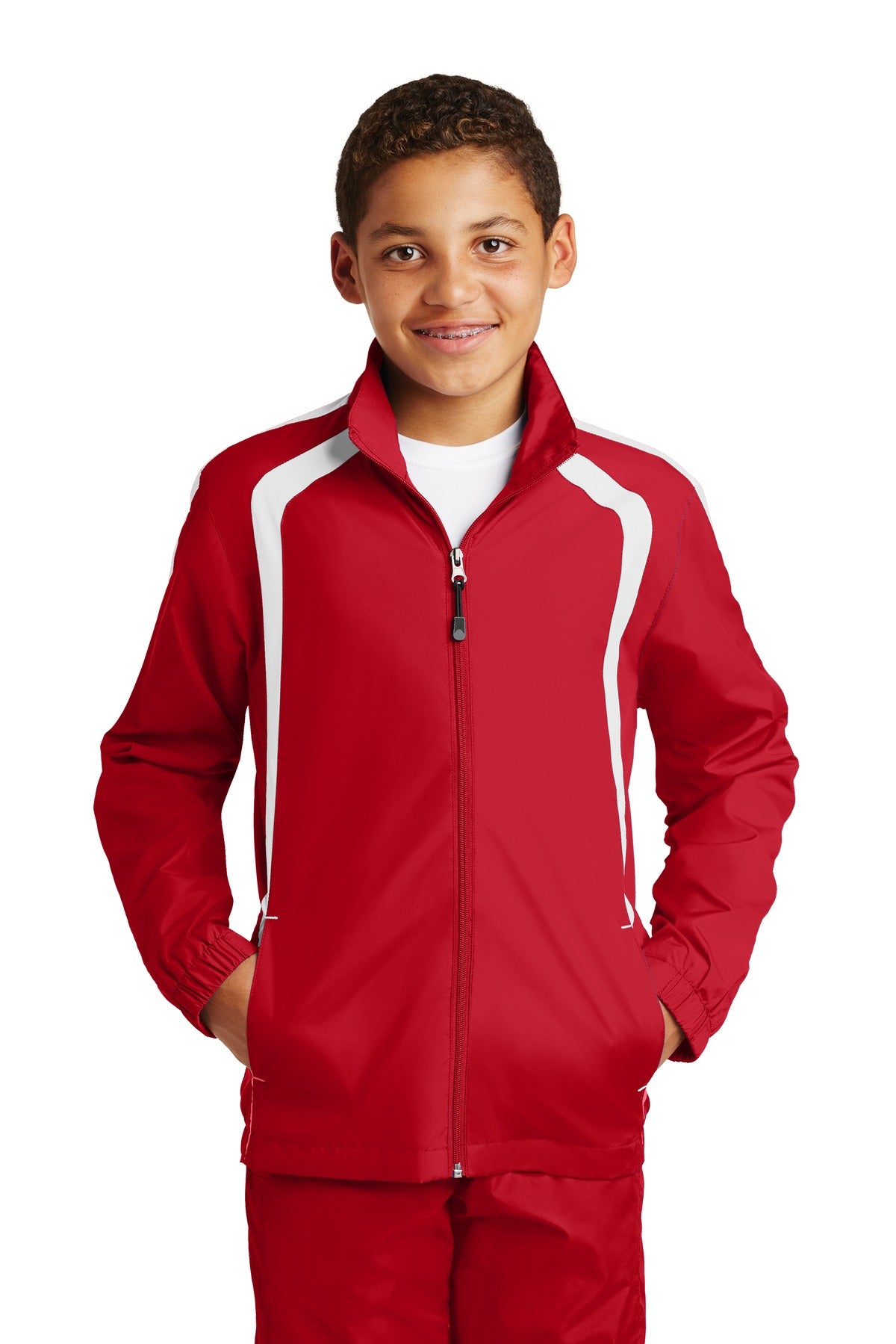 Sport-Tek Youth Colorblock Raglan Jacket Youth Apparel Jackets & Vests