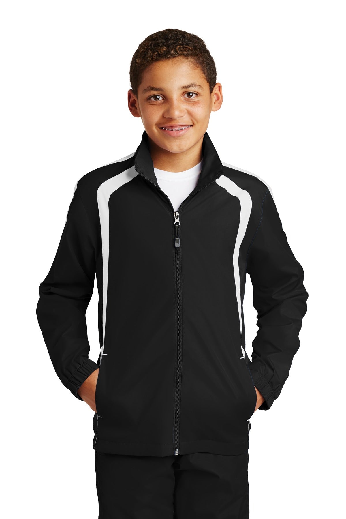 Sport-Tek Youth Colorblock Raglan Jacket Youth Apparel Jackets & Vests