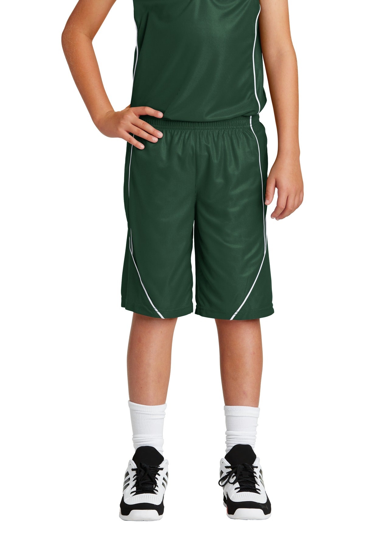 Sport-Tek Youth PosiCharge Mesh Reversible Spliced Short-1