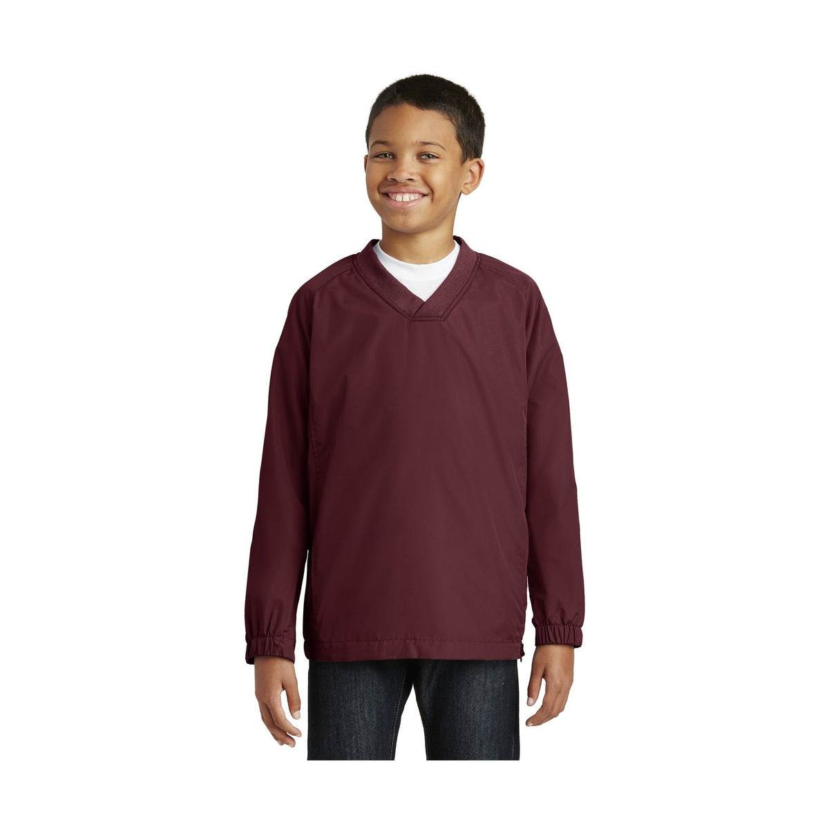 Sport-Tek ® Youth V-Neck Raglan Wind Shirt-1