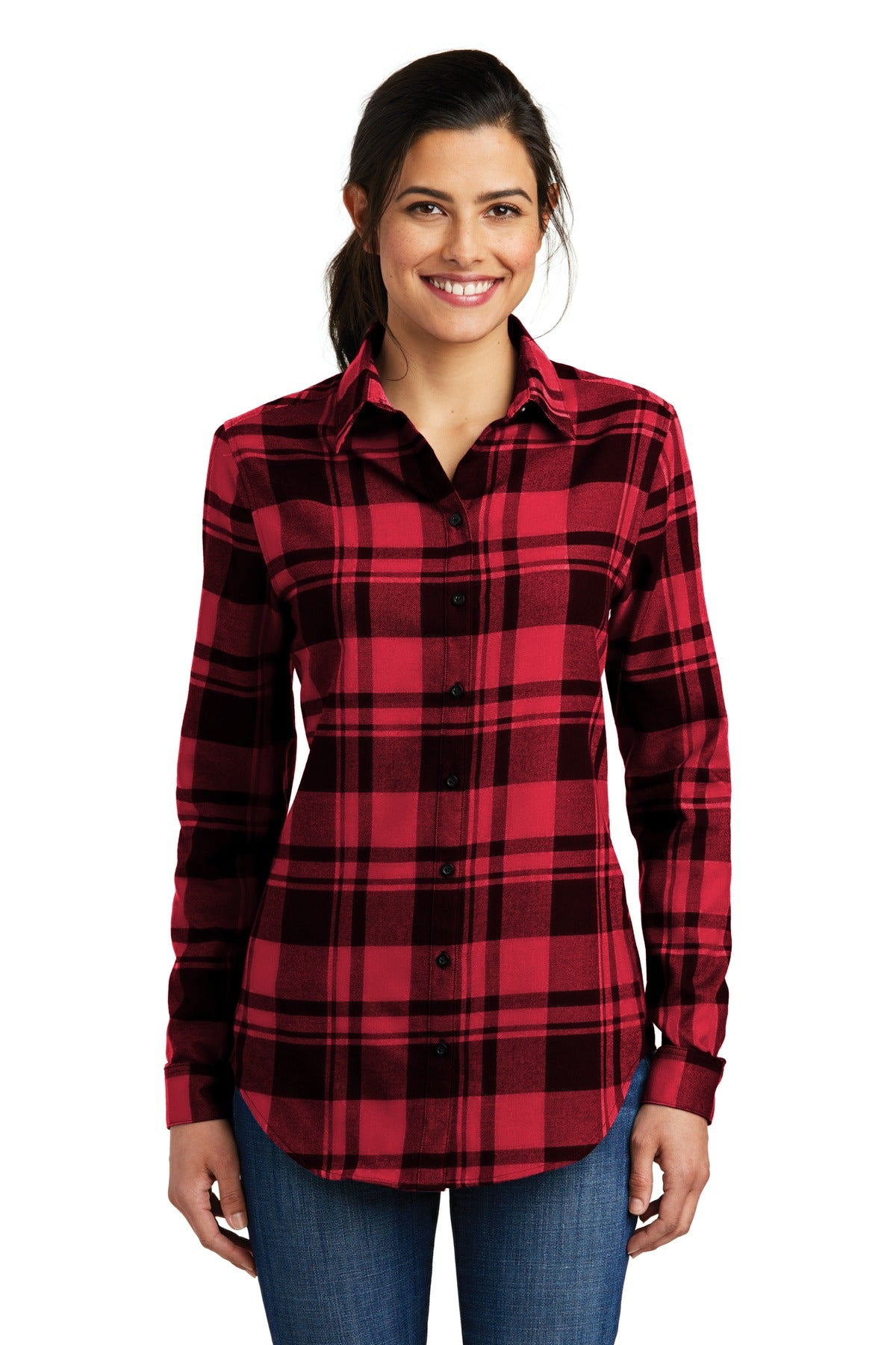 Port Authority® Ladies Plaid Flannel Tunic Womens Apparel Shirts & Tops