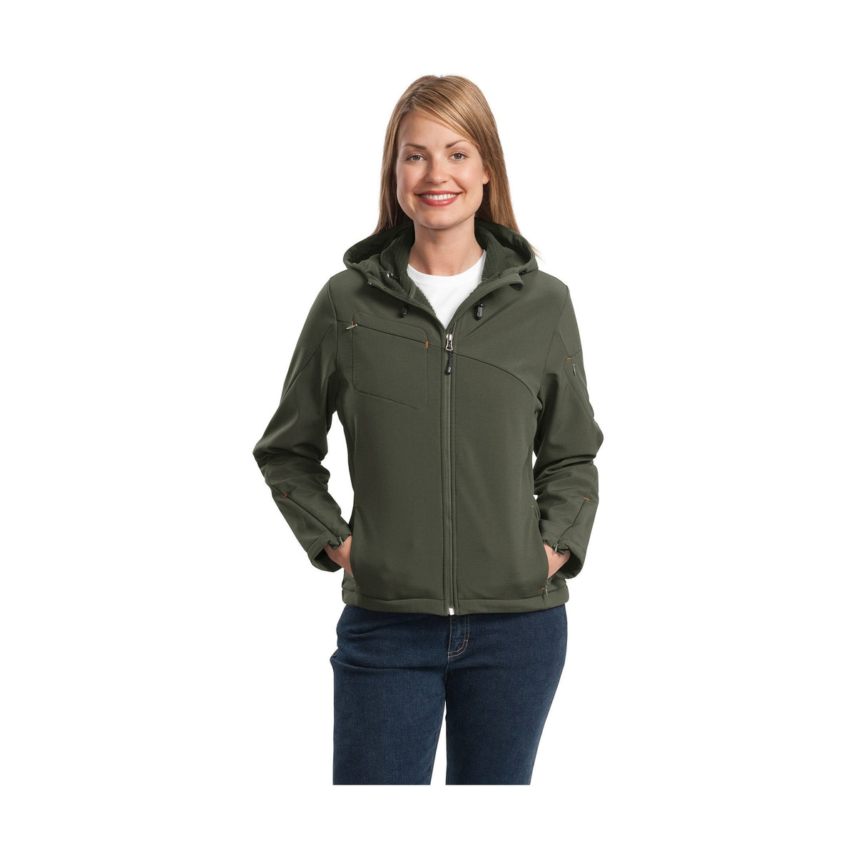 Port Authority Women's Textured Hooded Soft Shell Jacket