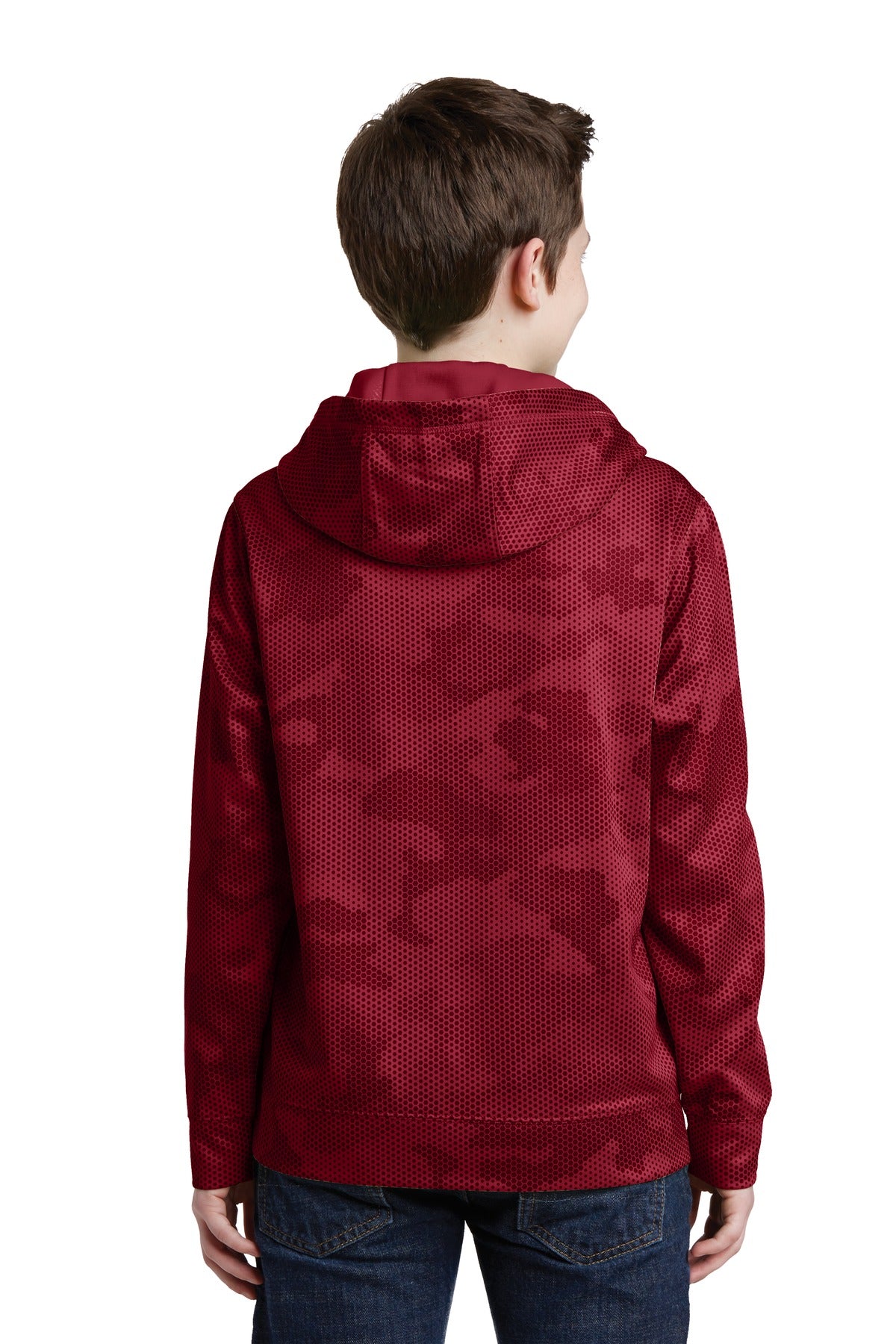 Sport-Tek Youth Sport-Wick CamoHex Fleece Hooded Pullover-2