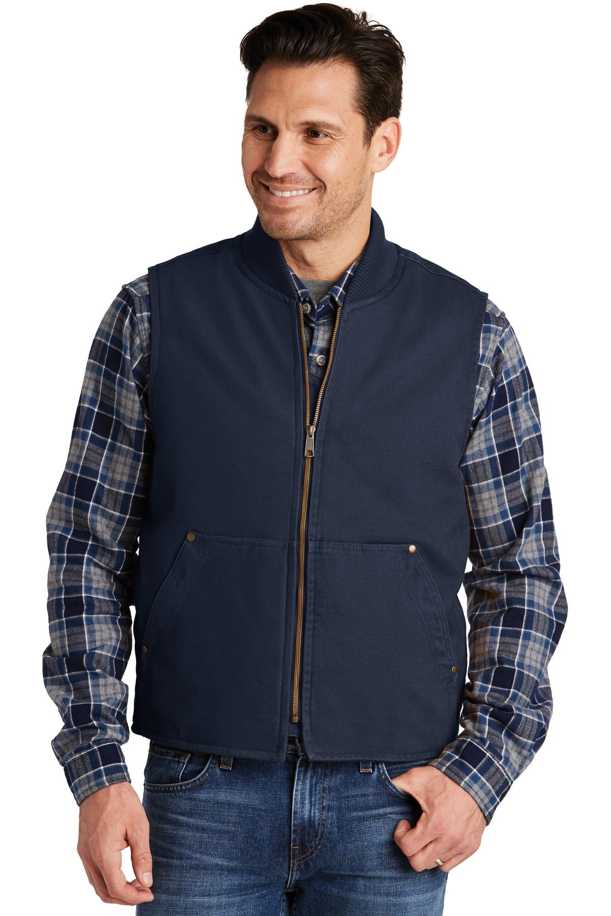 CornerStone Men's Washed Duck Cloth Vest. CSV40 Mens Apparel Jackets & Vests