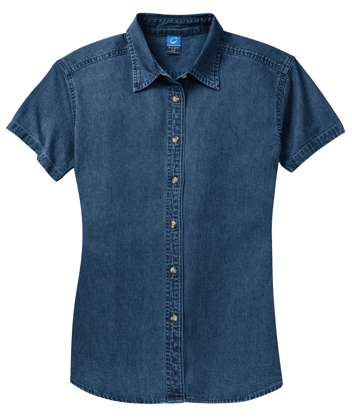 Port & Company - Women's Short Sleeve Value Denim Shirt Womens Apparel Shirts & Tops