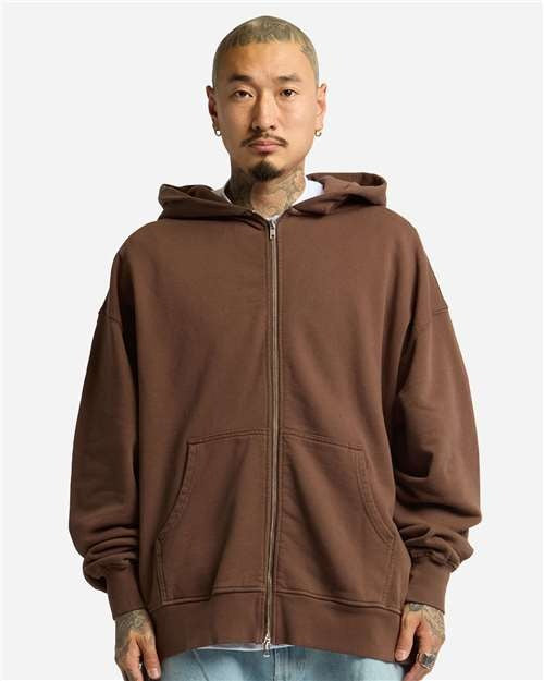 Shaka Wear Men's Max Heavy Garment-Dyed Full-Zip Hoodie Sweatshirt-1