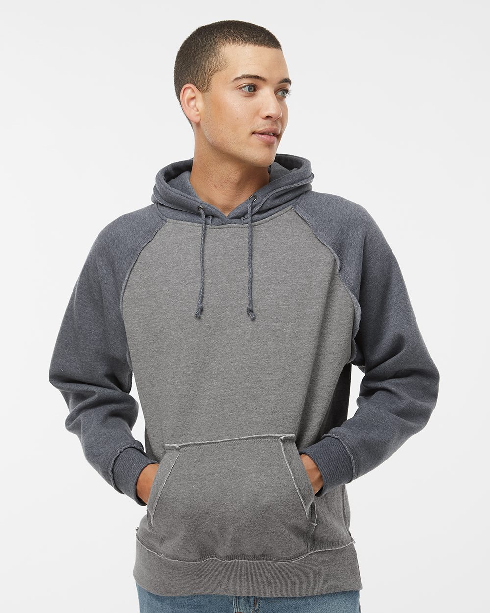 J. America Men's Vintage Heather Hooded Sweatshirt 1849 Mens Apparel Sweatshirts & Fleece