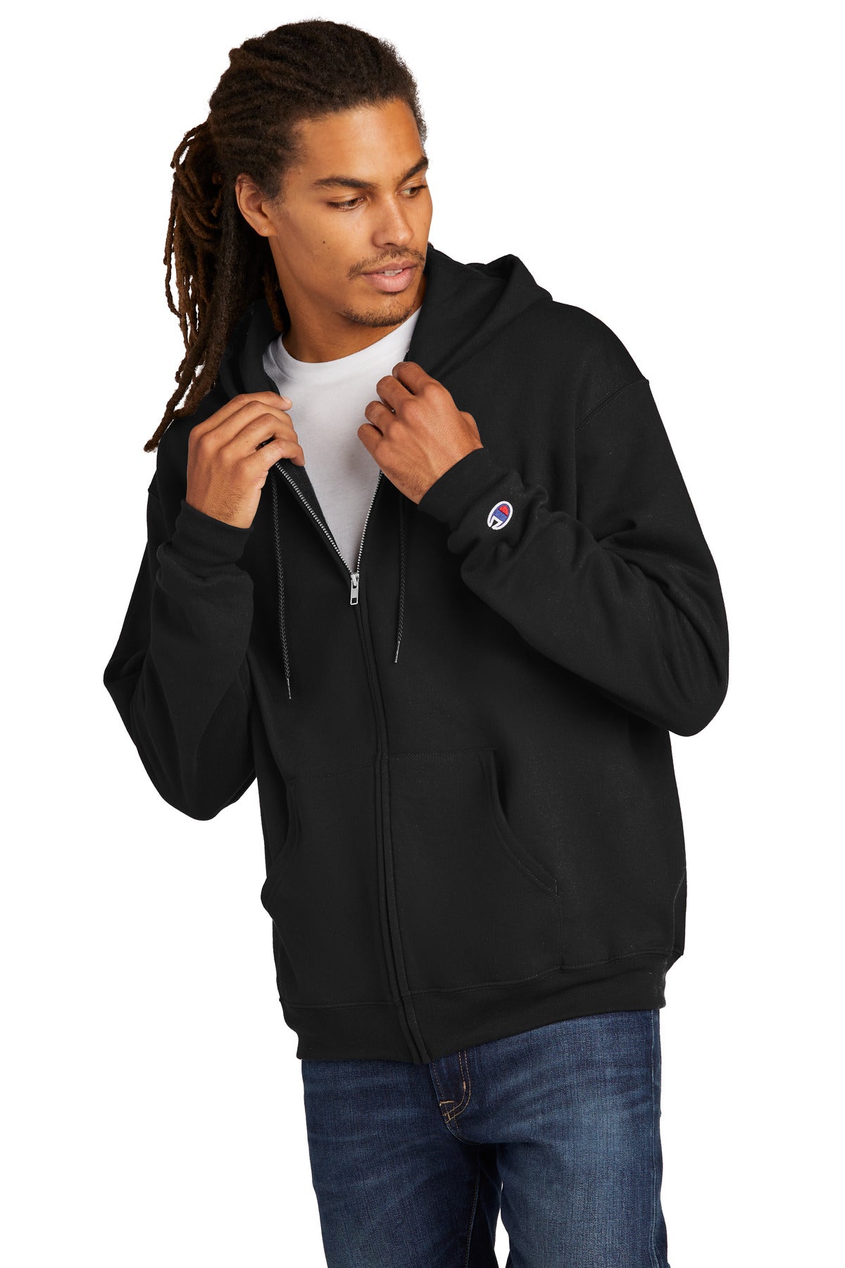 Champion Men's Powerblend Full-Zip Hoodie Mens Apparel Sweatshirts & Fleece