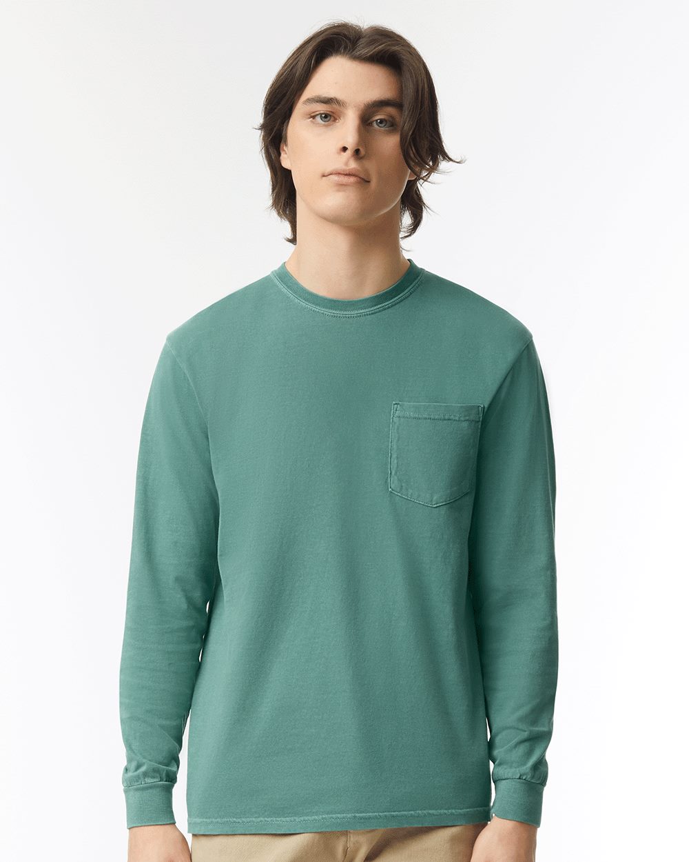 Comfort Colors Men's Garment-Dyed Heavyweight Long Sleeve Pocket T-Shirt 1/2 4410 Mens Apparel Shirts & Tops