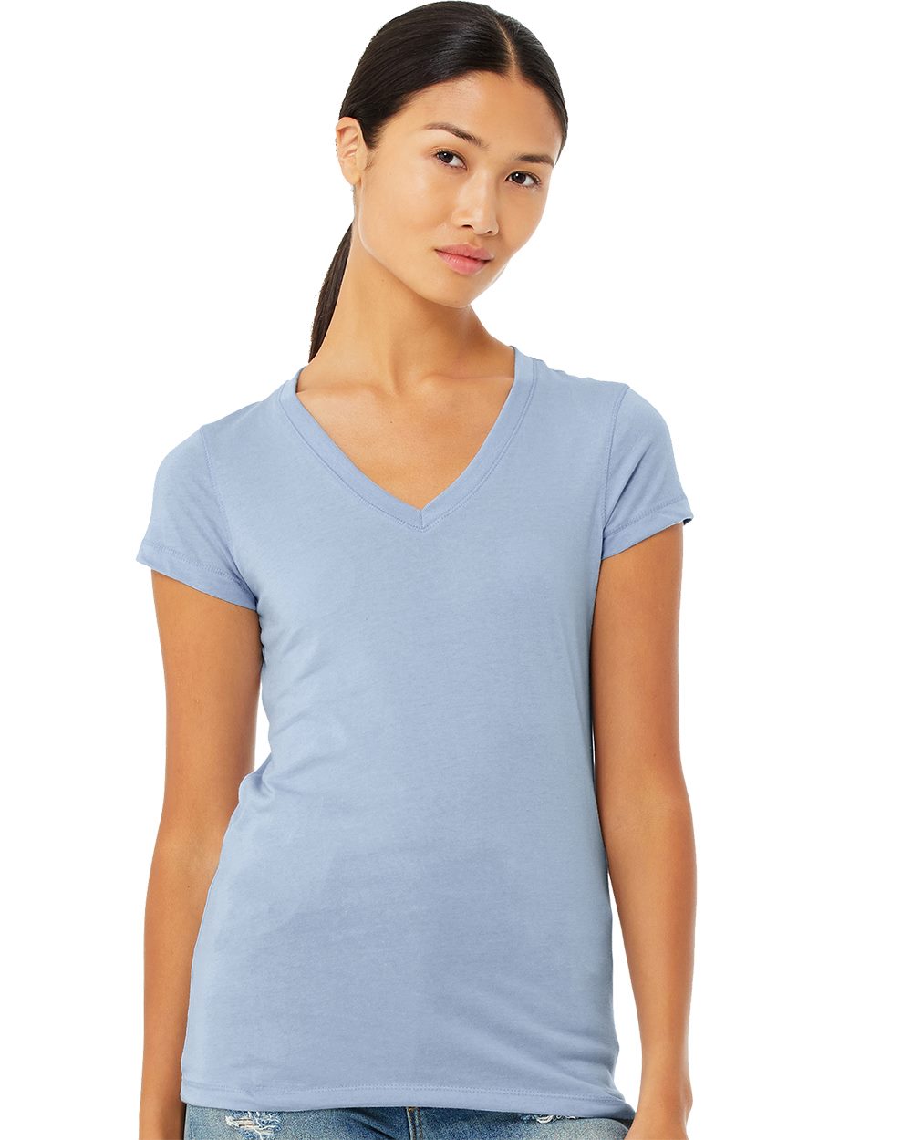 BELLA + CANVAS Women's Jersey V-Neck Tee Womens Apparel Shirts & Tops