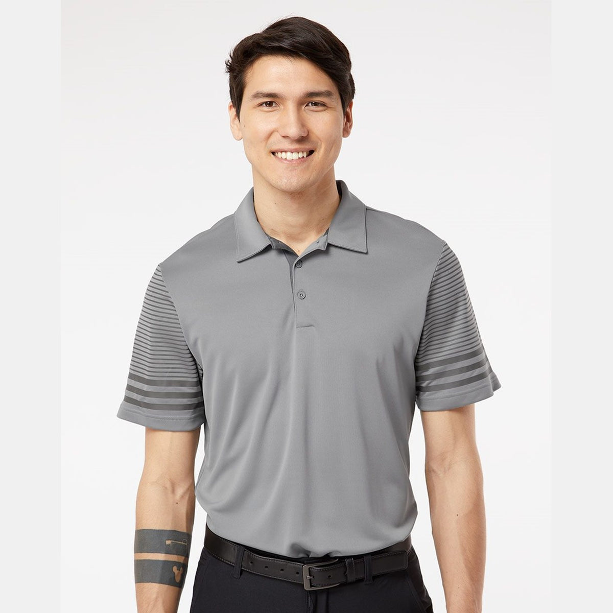 Adidas Men's Striped Sleeve Polo