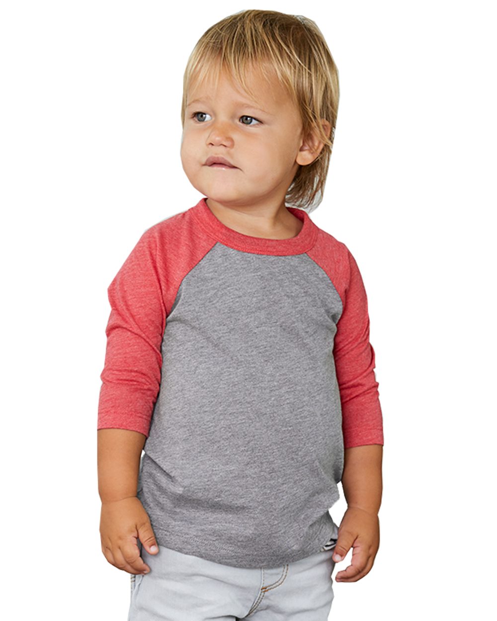 BELLA + CANVAS Toddler's Three-Quarter Sleeve Baseball Tee Youth Apparel Infant & Toddler