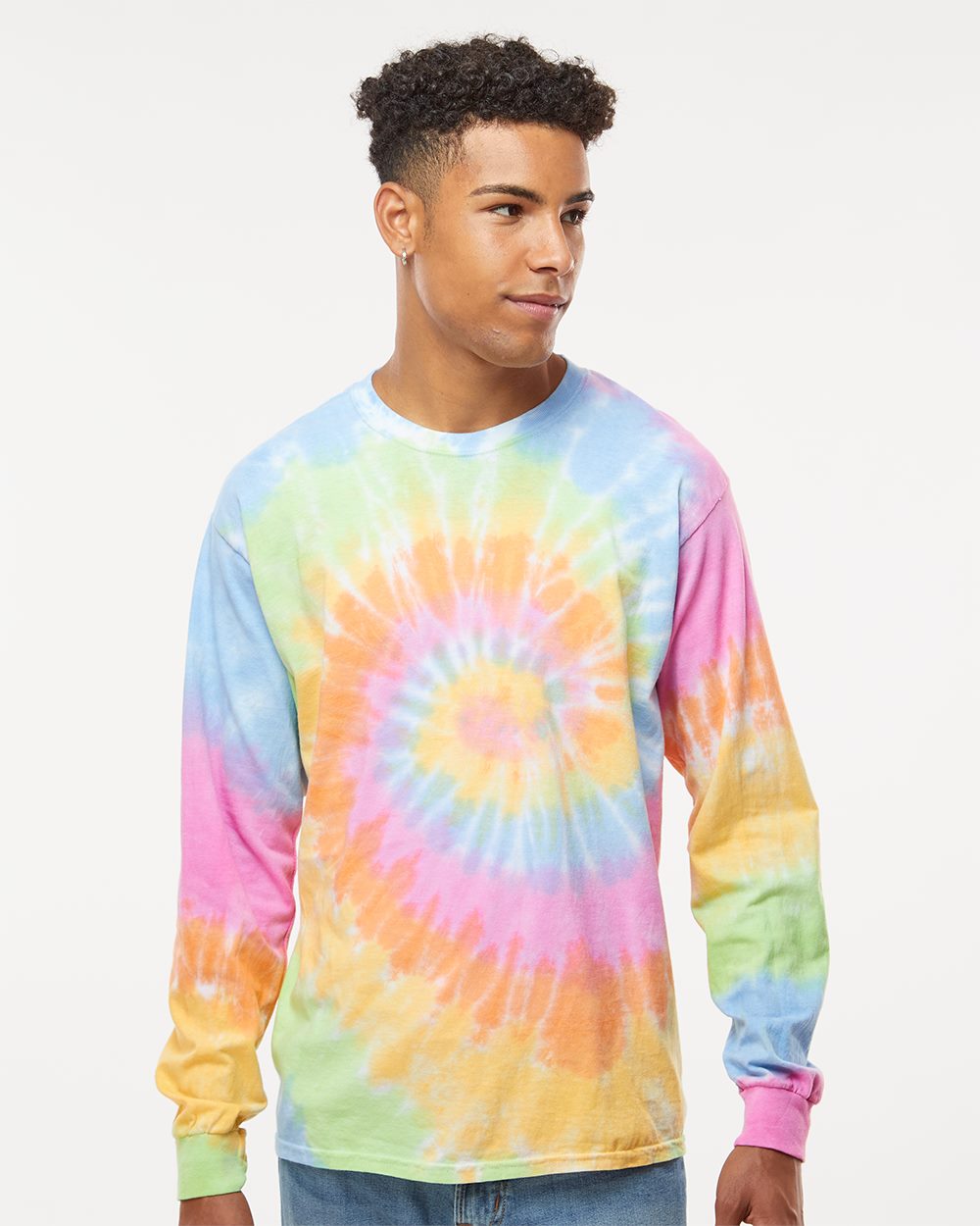 Colortone Men's Tie-Dyed Long Sleeve T-Shirt Mens Apparel Sweatshirts & Fleece