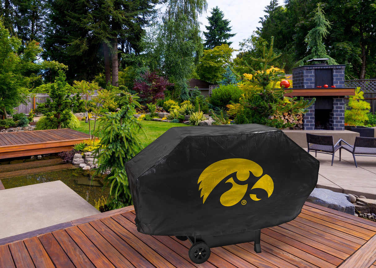 Rico Industries NCAA Iowa Hawkeyes Black Deluxe Grill Cover-1