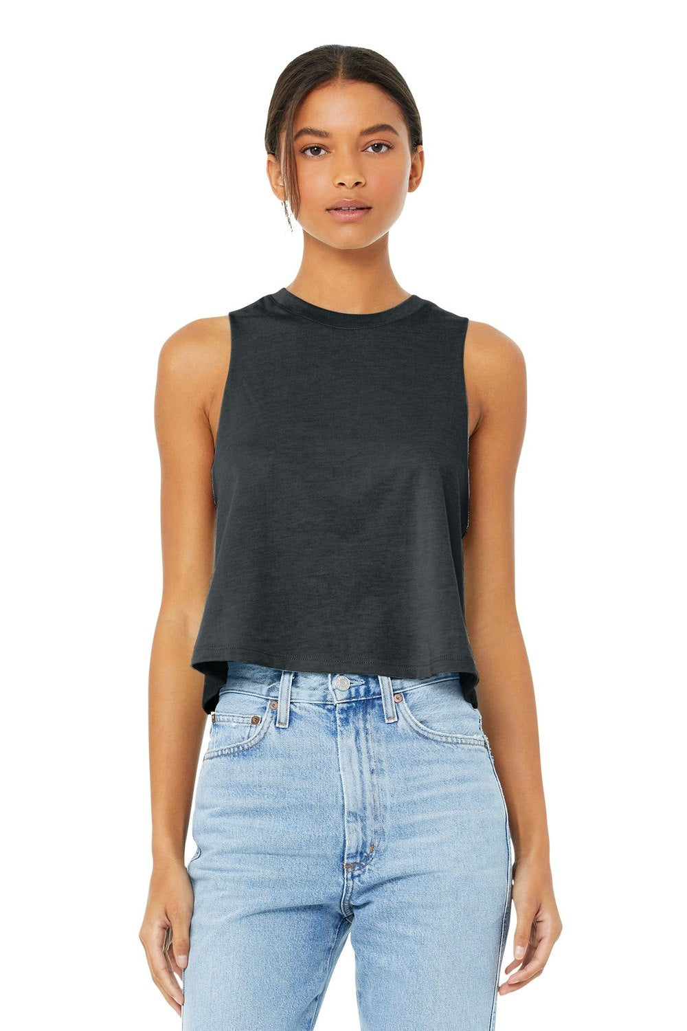 BELLA + CANVAS Women's Racerback Cropped Tank. BC6682 Womens Apparel Shirts & Tops