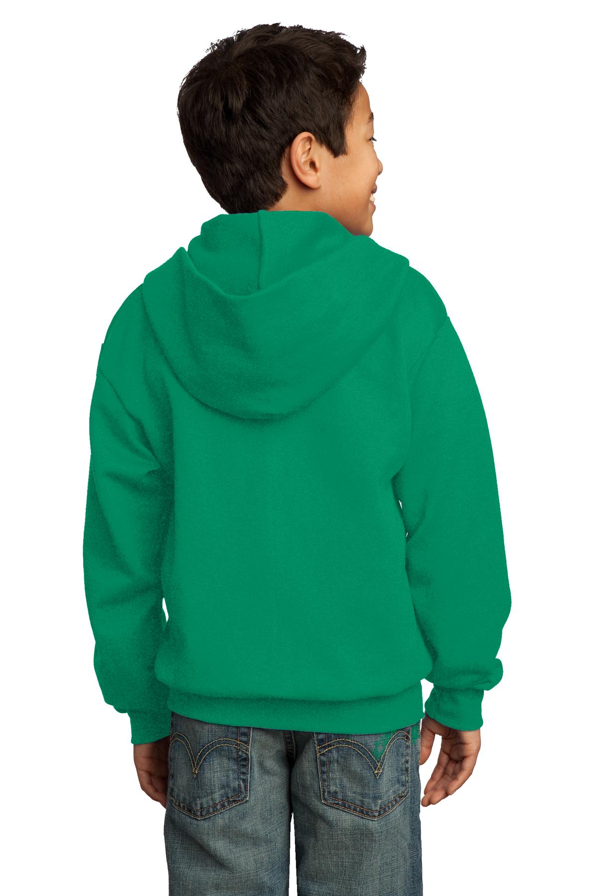 Port & Company Youth Core Fleece Full-Zip Hooded Sweatshirt Youth Apparel Hoodies & Sweatshirts