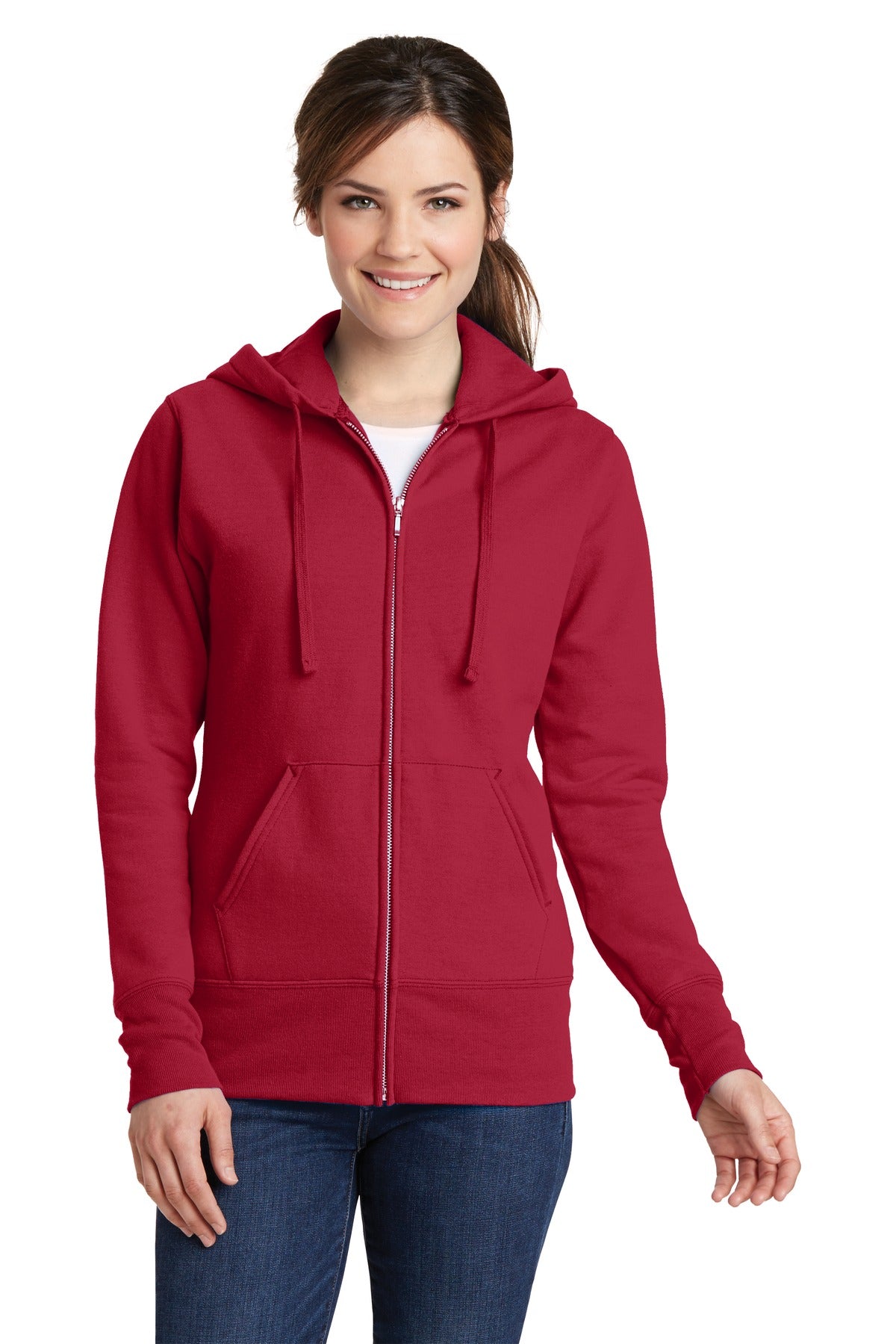 Port & Company Women's Core Fleece Full-Zip Hooded Sweatshirt Womens Apparel Sweatshirts & Fleece