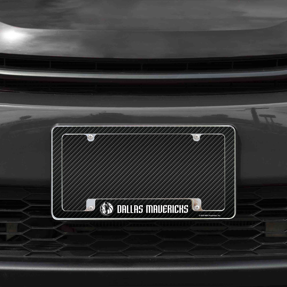 Rico Industries NBA Dallas Mavericks Black 12" x 6" Chrome License Plate Frame-1