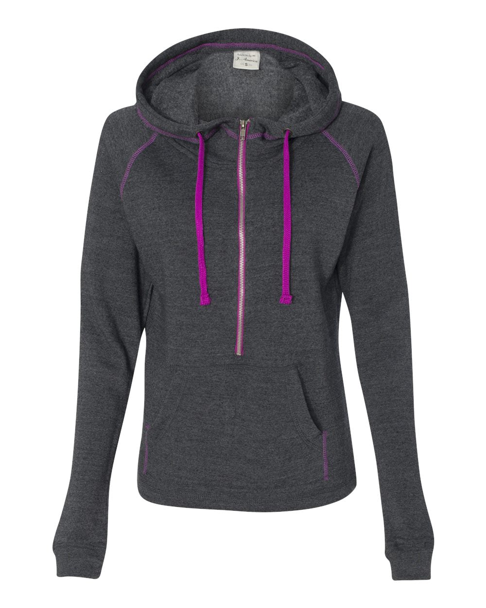 J. America Women's 1/2 Zip Triblend Hoodie 8876 Womens Apparel Sweatshirts & Fleece