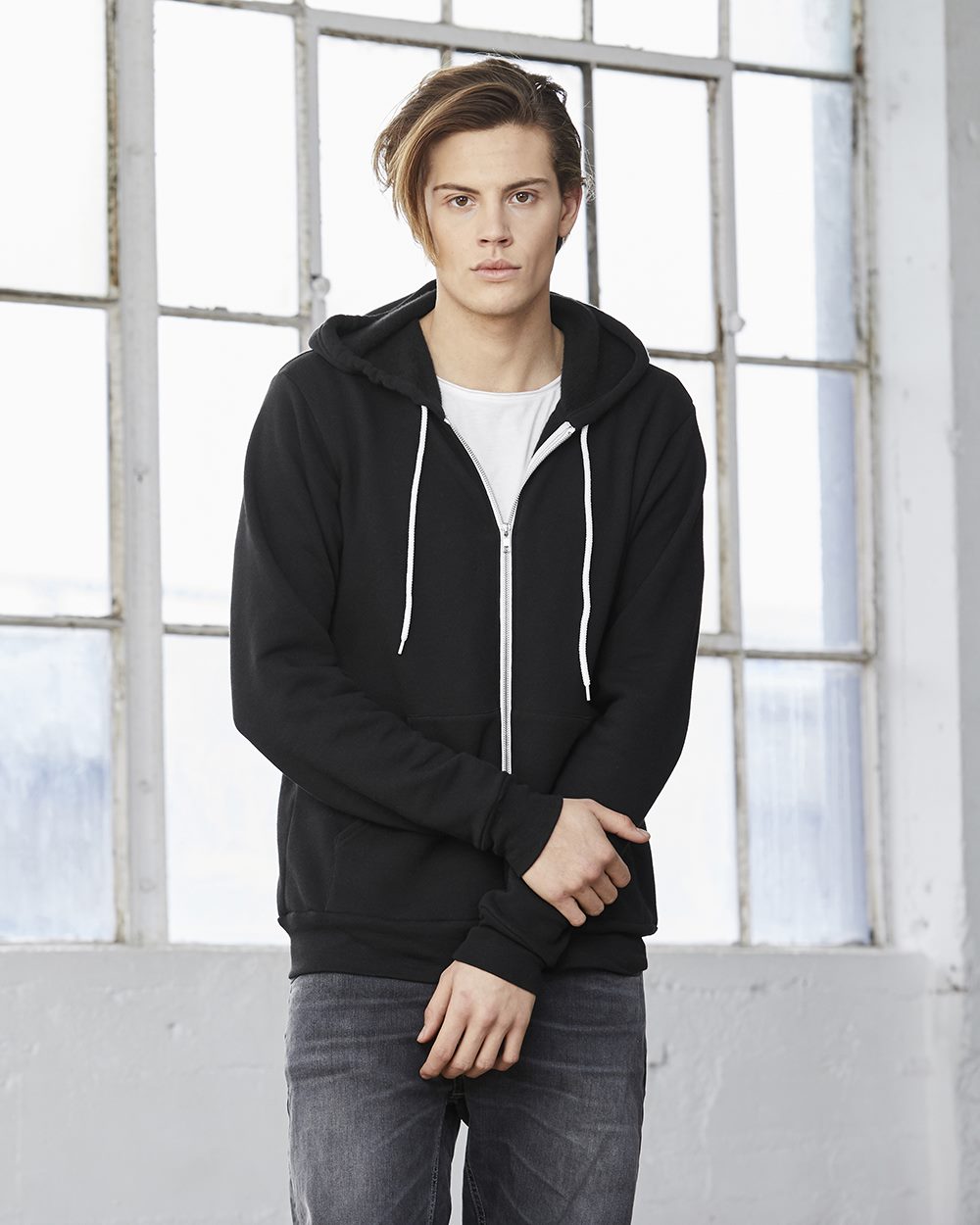 BELLA + CANVAS Men's Sponge Fleece Full-Zip Hoodie Mens Apparel Shirts & Tops