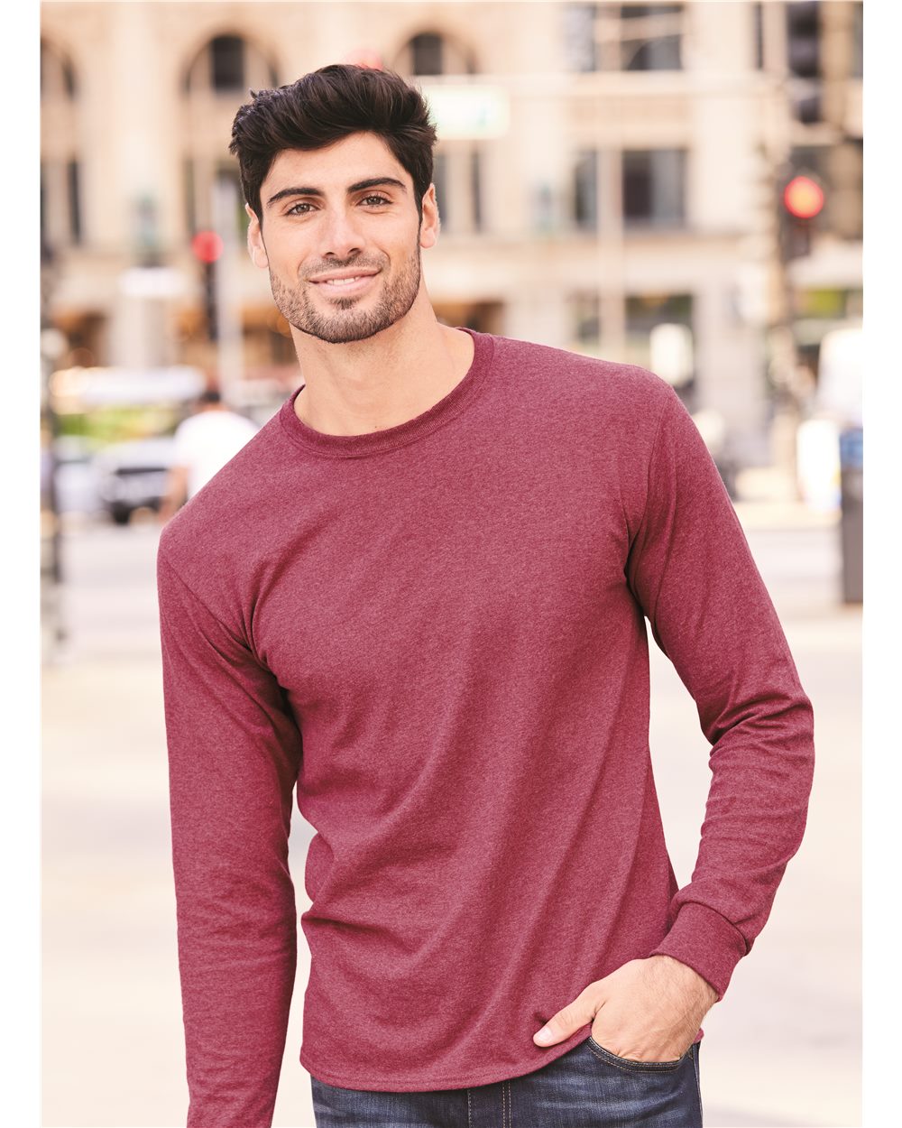 JERZEES Men's Dri-Power 50/50 Cotton/Poly Long Sleeve T-Shirt. 29LS Mens Apparel Shirts & Tops