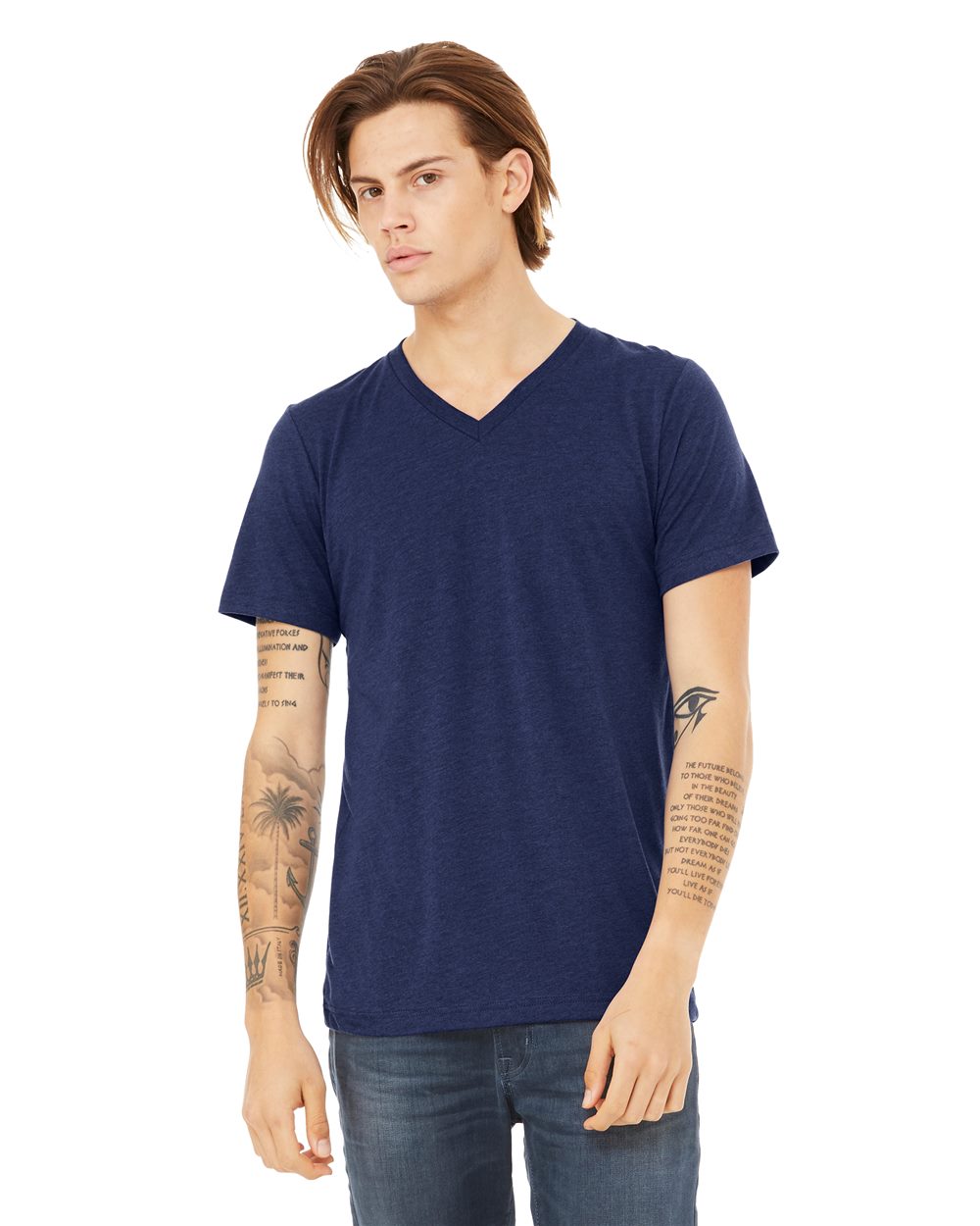 BELLA + CANVAS Men's Triblend Short Sleeve V-Neck Tee. BC3415 Mens Apparel Shirts & Tops