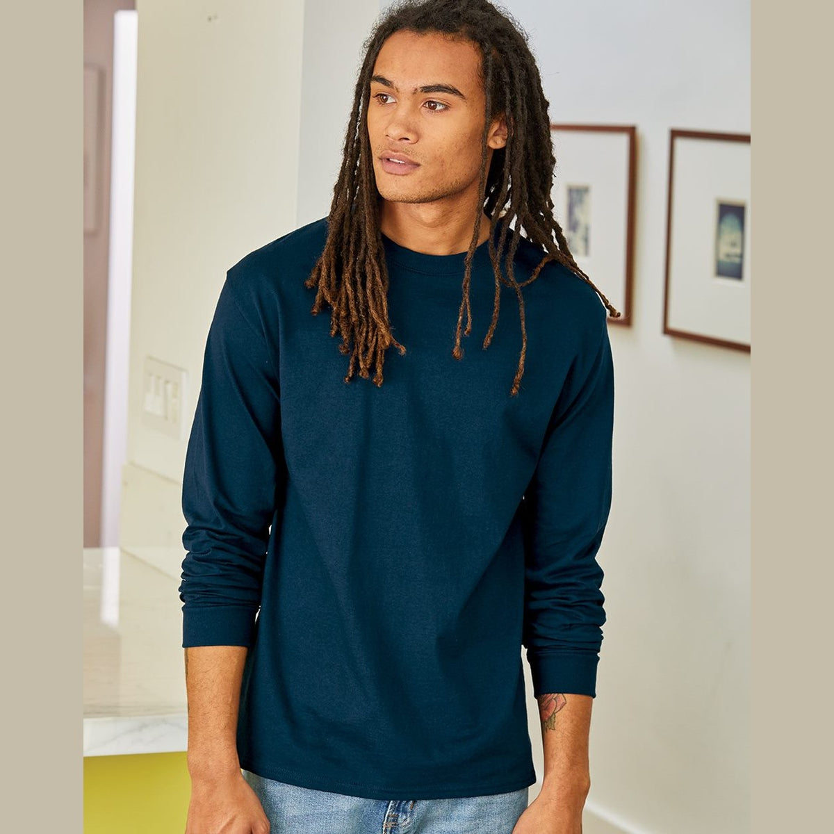 Hanes Men's Authentic 100% Cotton Long Sleeve T-Shirt 5586