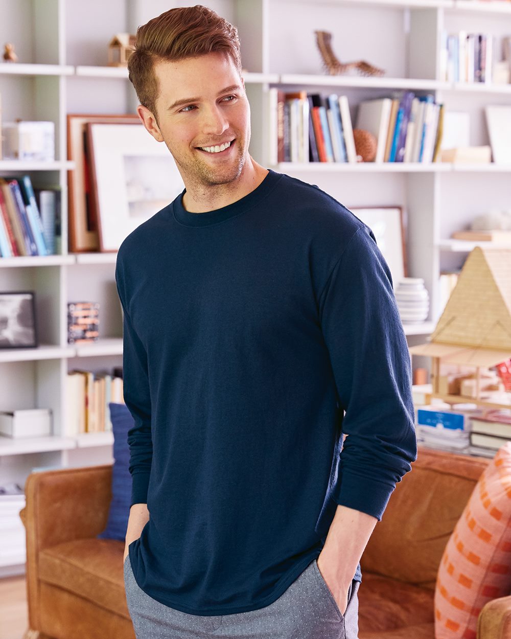 Hanes Men's Essential Long Sleeve T-Shirt Mens Apparel Shirts & Tops
