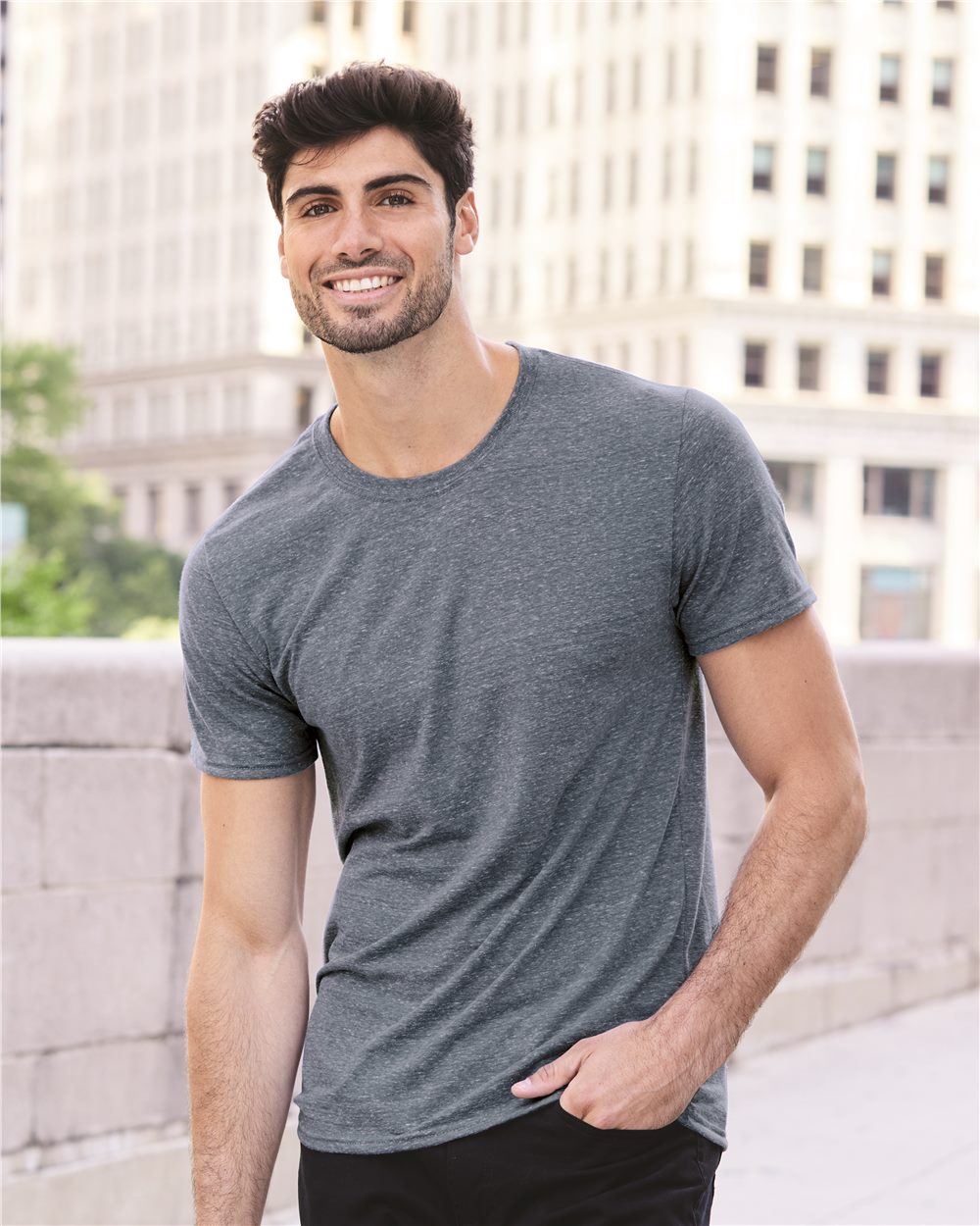 JERZEES Men's Snow Heather Jersey T-Shirt 88M Mens Apparel Shirts & Tops